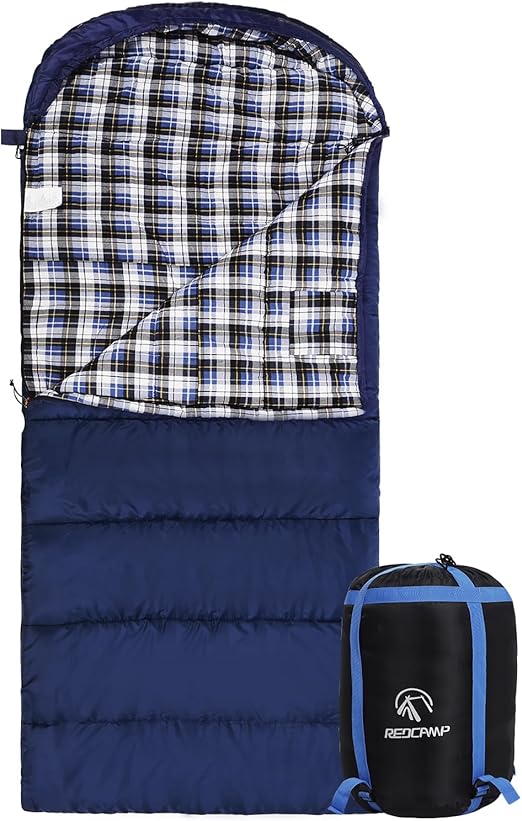 Cotton Flannel Sleeping Bag for Adults, XL 32/41/50F Comfortable