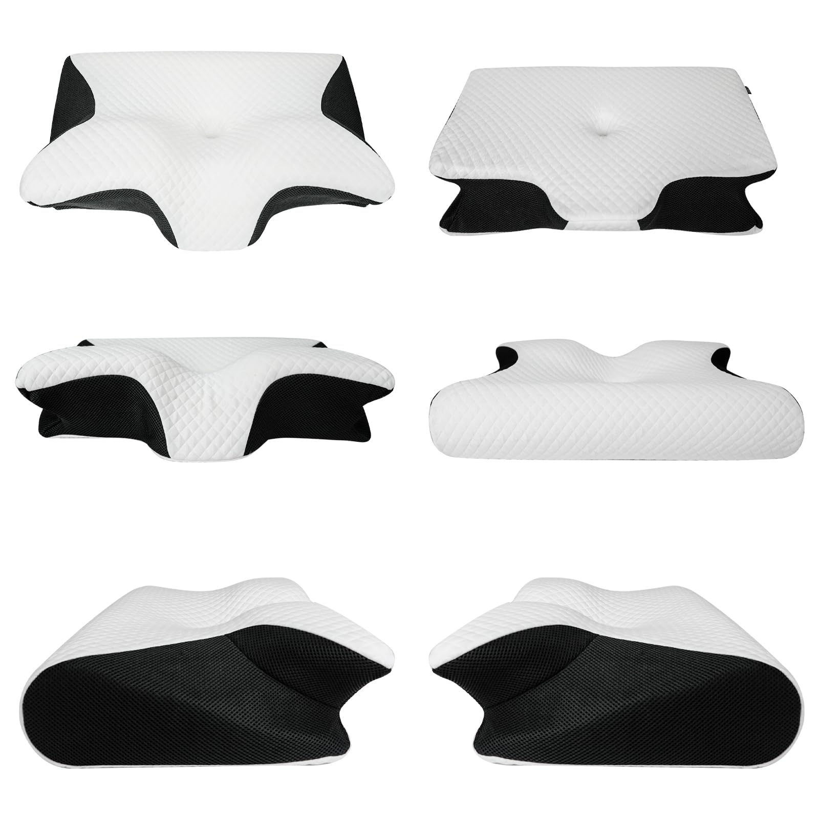 Memory Foam Cervical Pillow, 2 in 1 Ergonomic Contour Orthopedic