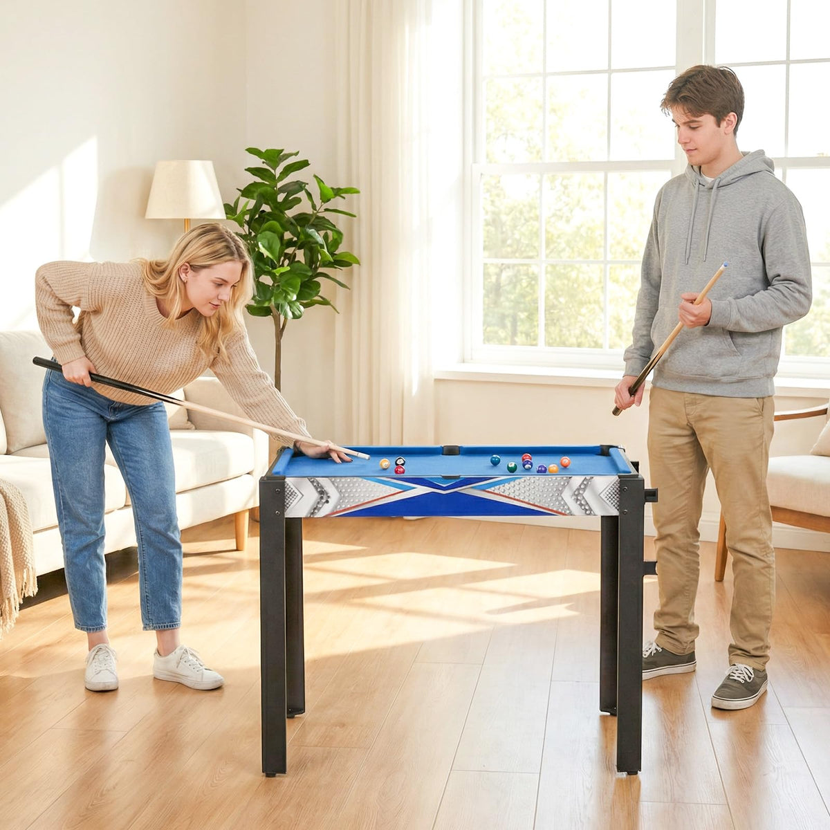 6-in-1 Multi-Game Table with Basketball, Billiards, Ping Pong, Hockey, Shuffleboard & Bowling