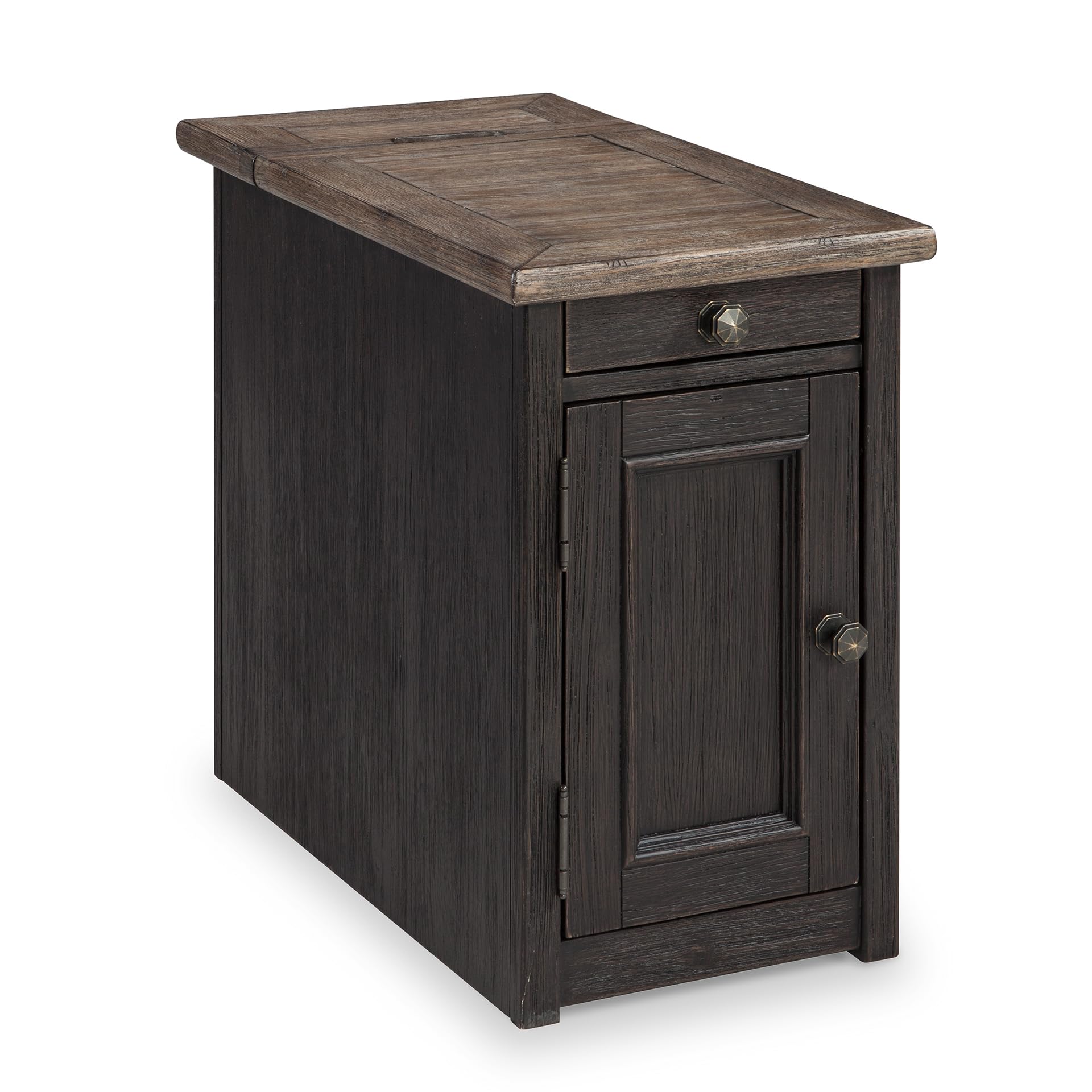 Chair Side End Table with Pull-Out Tray & USB Ports
