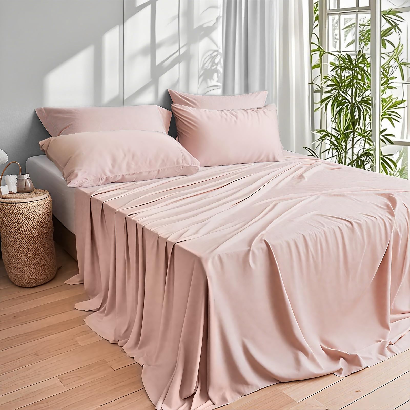 Sheets Queen Bed Sheet Set, 100% Rayon derived from Bamboo