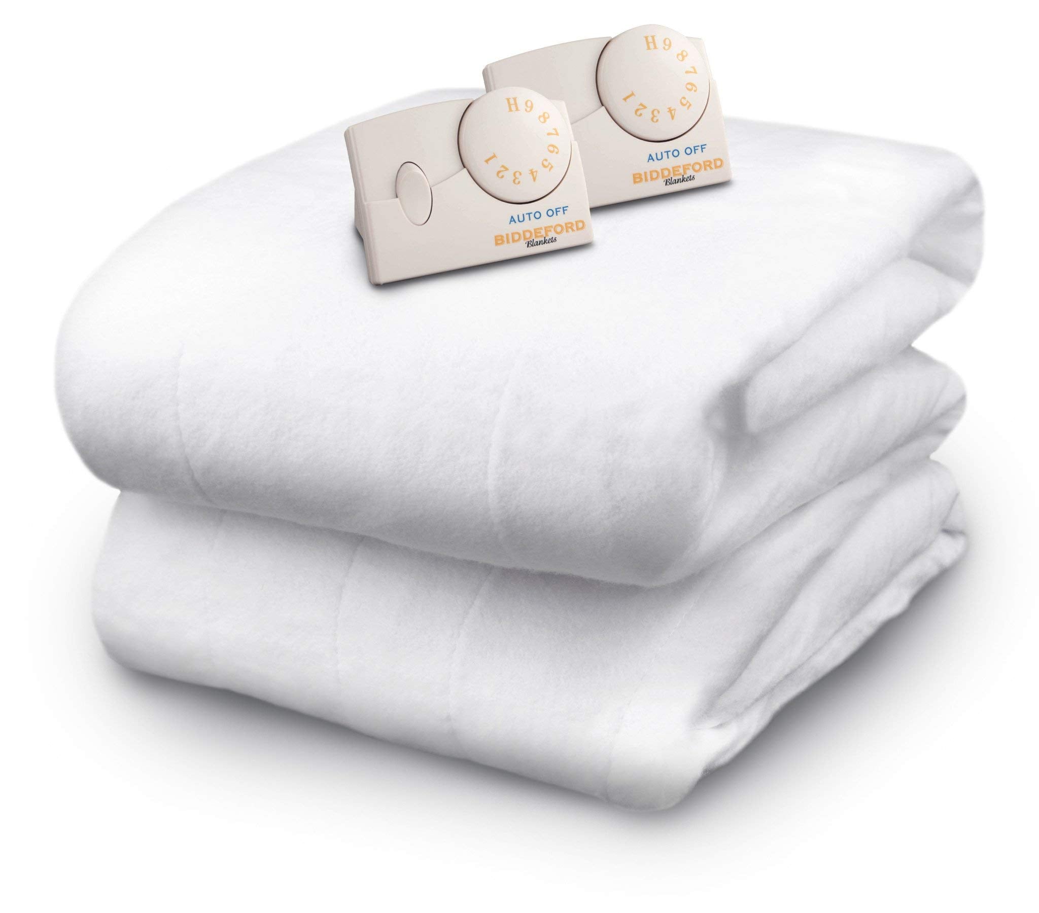 Polyester Electric Heated Mattress Pad with Analog Controller, King, White