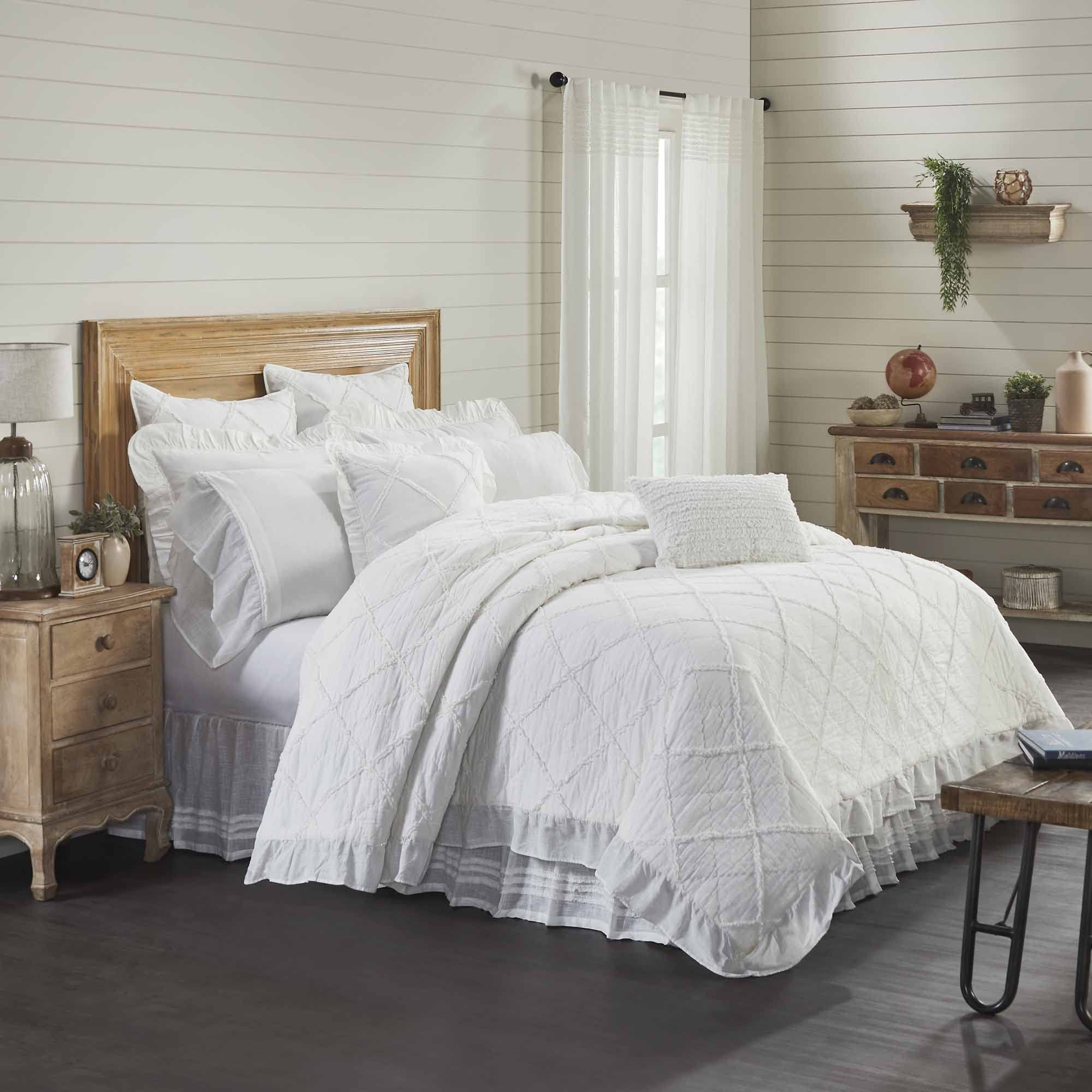 Kathryn California King Ruffled Bed Skirt w/a 16" Drop