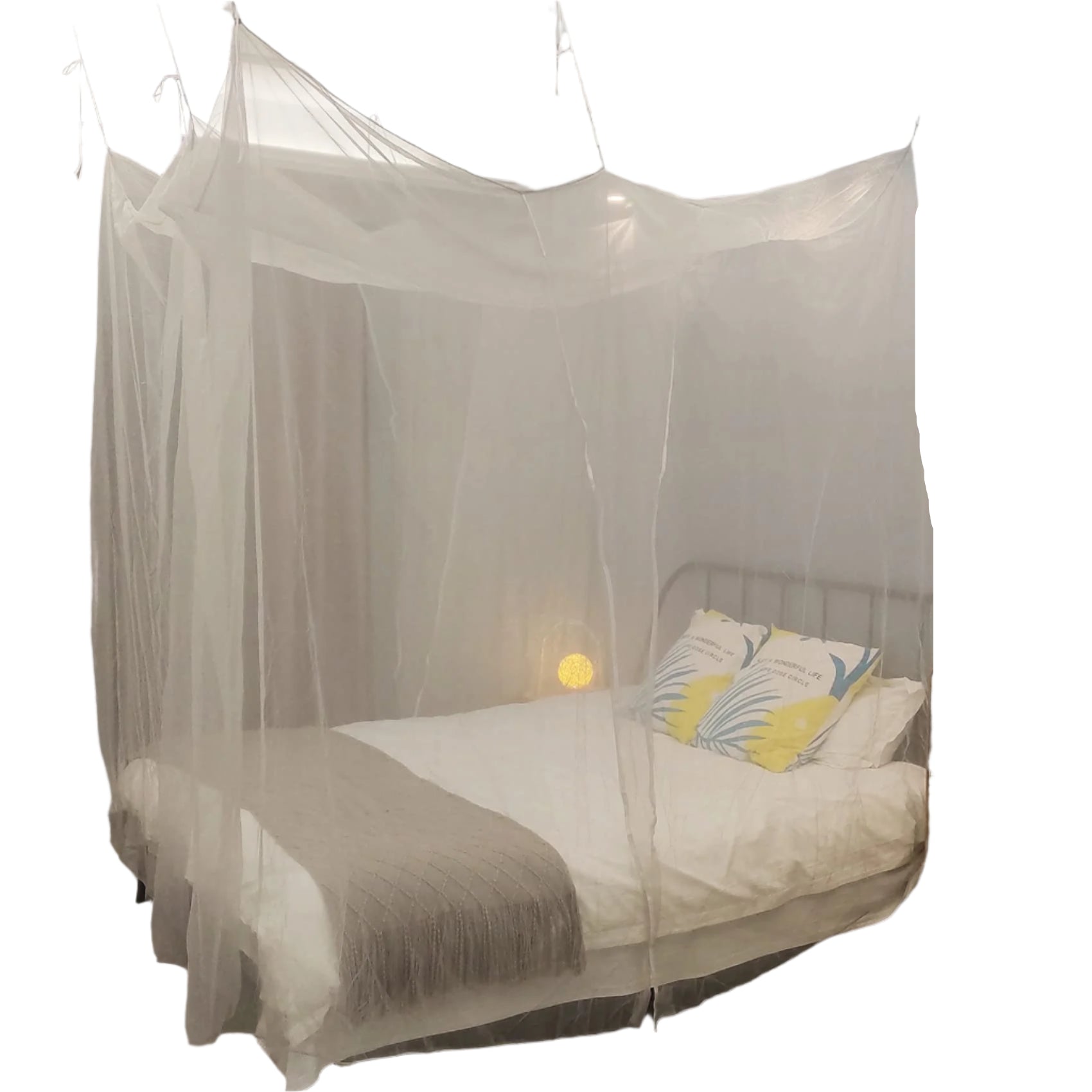 mesh Square Mosquito Net for Queen Size Bed 2 Openings Netting