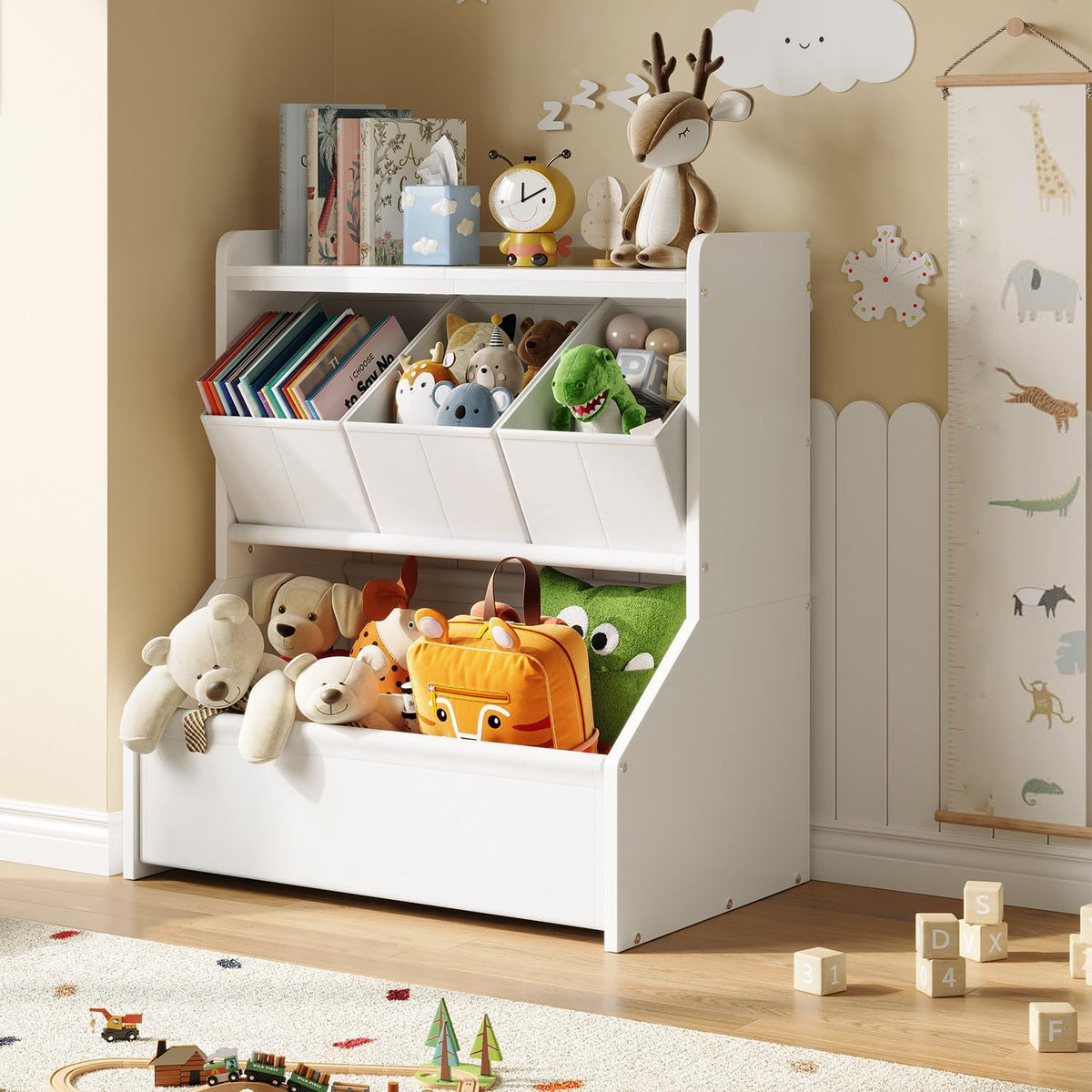 Kids Toy Storage Organizer with Bins & Display Shelf