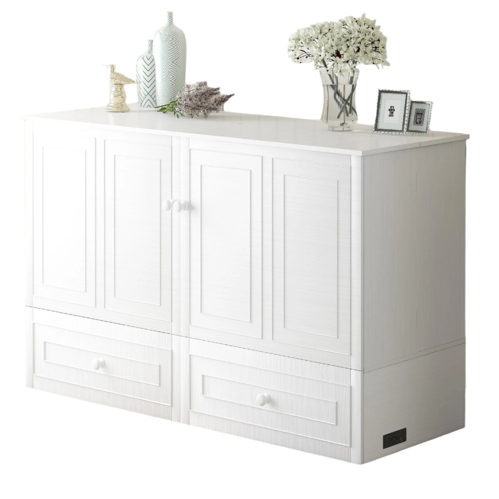 Murphy Bed, Cabinet Bed with Queen Tri-fold Foam Mattress