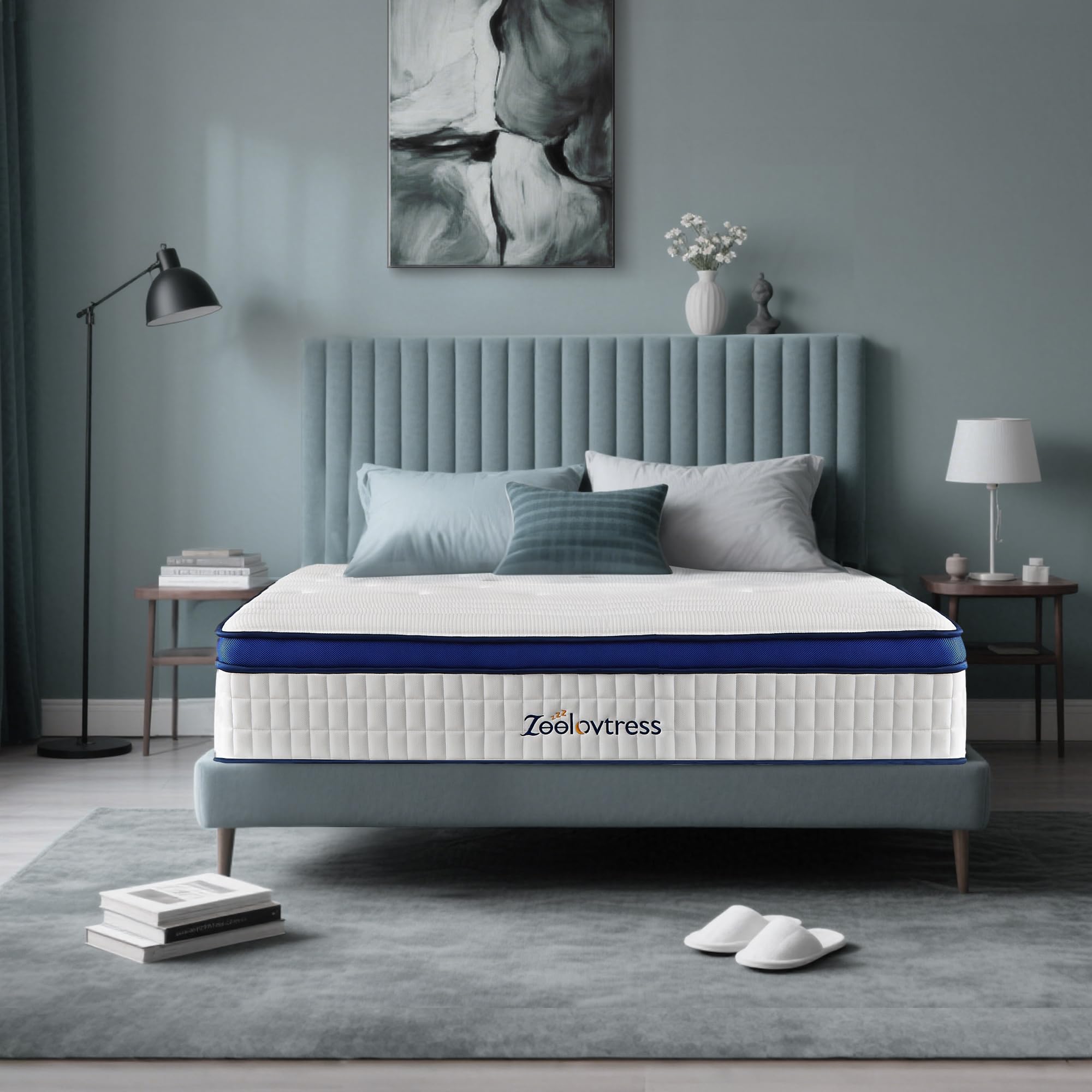 14 Inch King Size Mattress Hybrid with MDI Memory Foam and Pocketed Spring