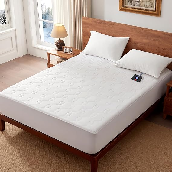 Queen Size Heated Mattress Pad, Bed Warmer Electric Mattress Cover