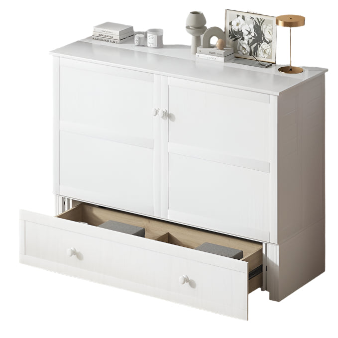 Bed Queen Cabinet with Tri-fold Mattress and Built-in USB Charging