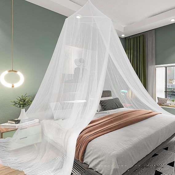 Dome Mosquito Net Hanging Bed Canopy with Lights, Princess Bed Canopy