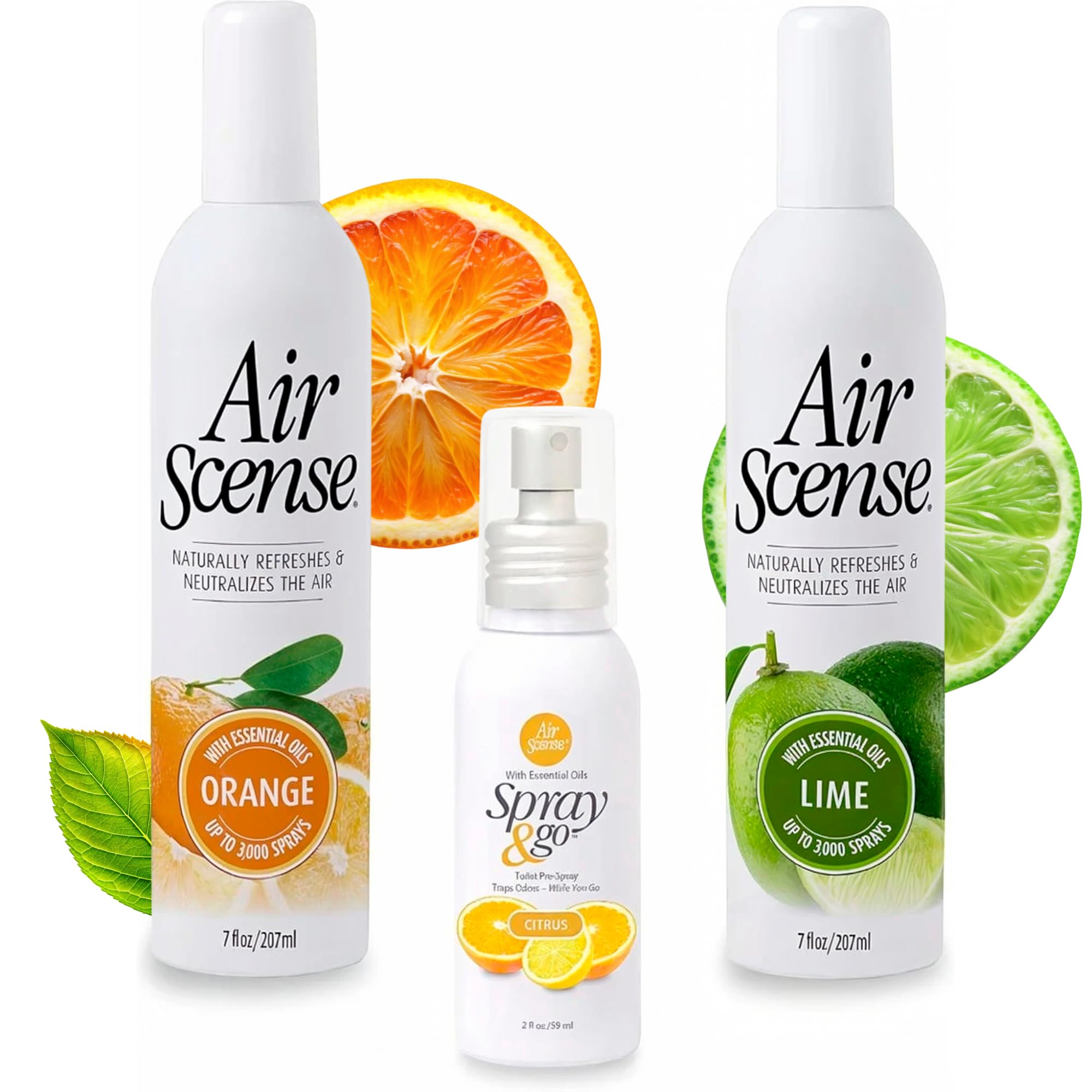 Essential Oil Air Freshener, Non-Aerosol, 7 Ounce, 3 Pack (Citrus Bundle)