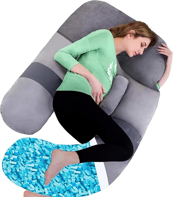 Shredded Memory Foam Body Pillow, Pregnancy Pillows for Sleeping