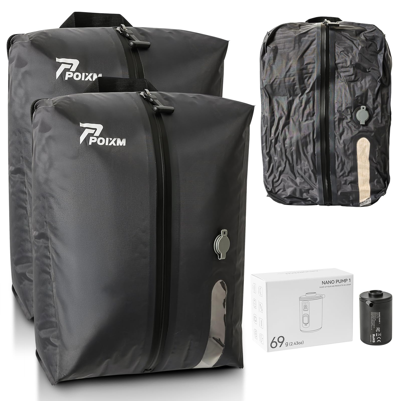 Vacuum Bags for Travel with Pump, Reusable Space Saver Bag