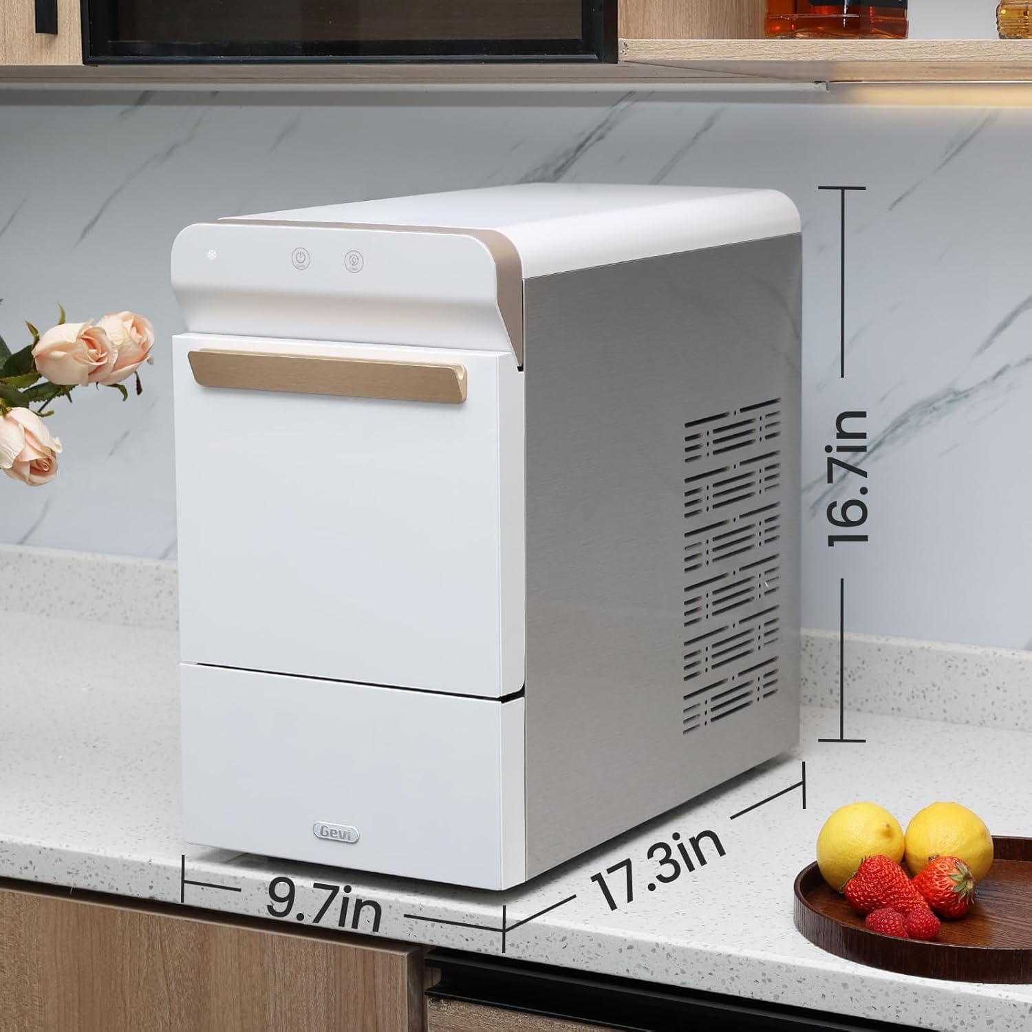 Nugget Ice Maker Countertop 30lbs/24H, Pellet Ice Makers with Self-Cleaning