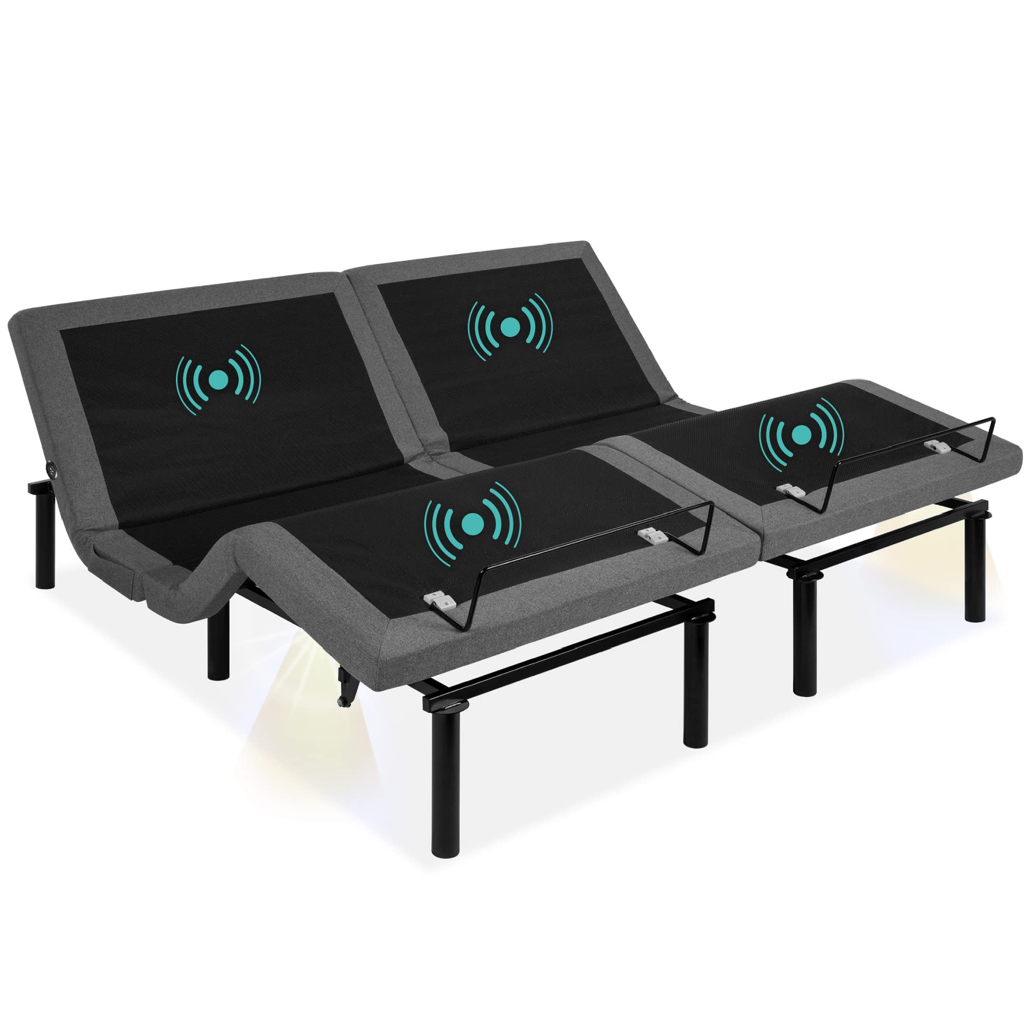 Ergonomic Split King Size Adjustable Bed Frame, Electric Base w/Wireless Remote Control
