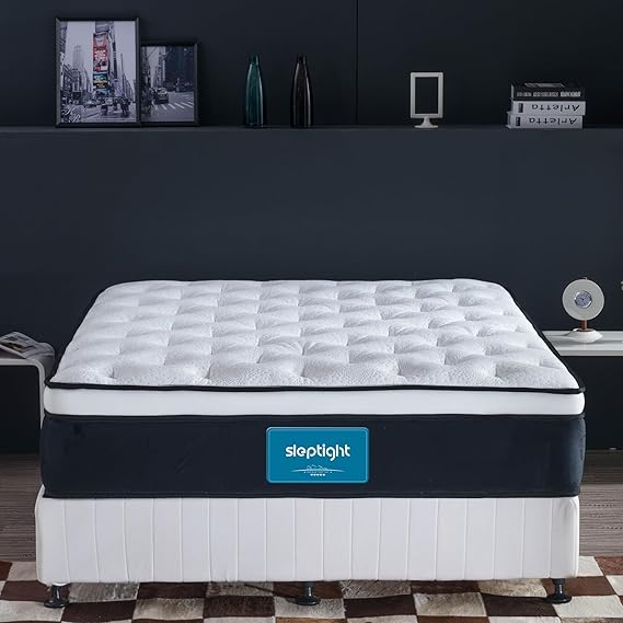 Short Queen Mattress, 12 Inches Pillow Top Hybrid RV Mattress in a Bag