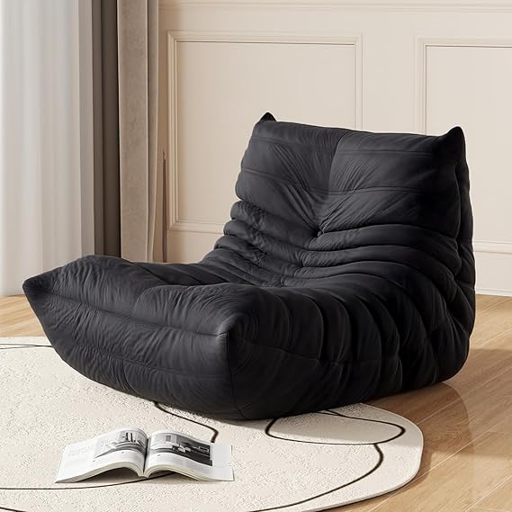 Bean Bag Chair for Adults & Kids, Giant Memory Foam Sofa with Ergonomic Curve