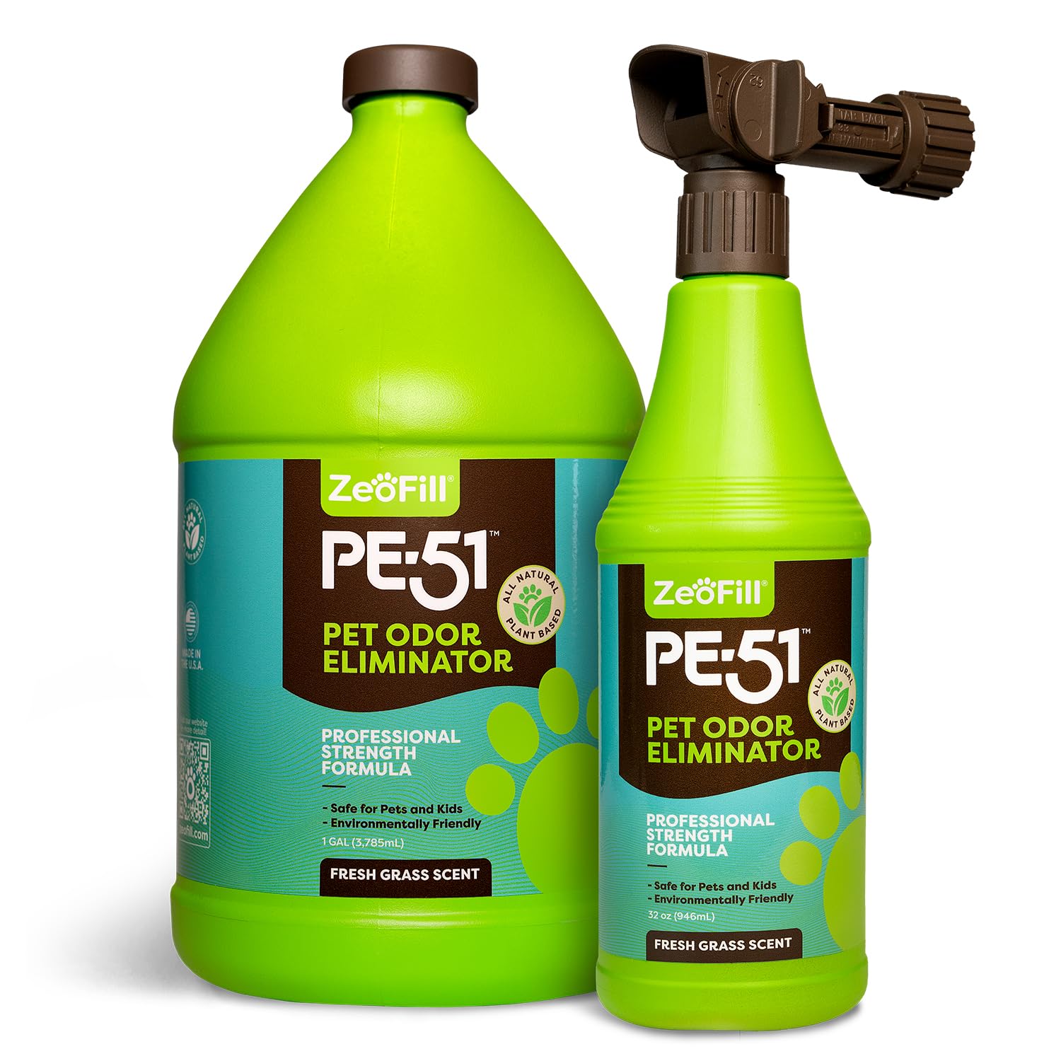 PE-51 Economy Pack - 1 Gallon & 32oz Garden Hose Spray Bottle – Pet Urine, Pet Odor
