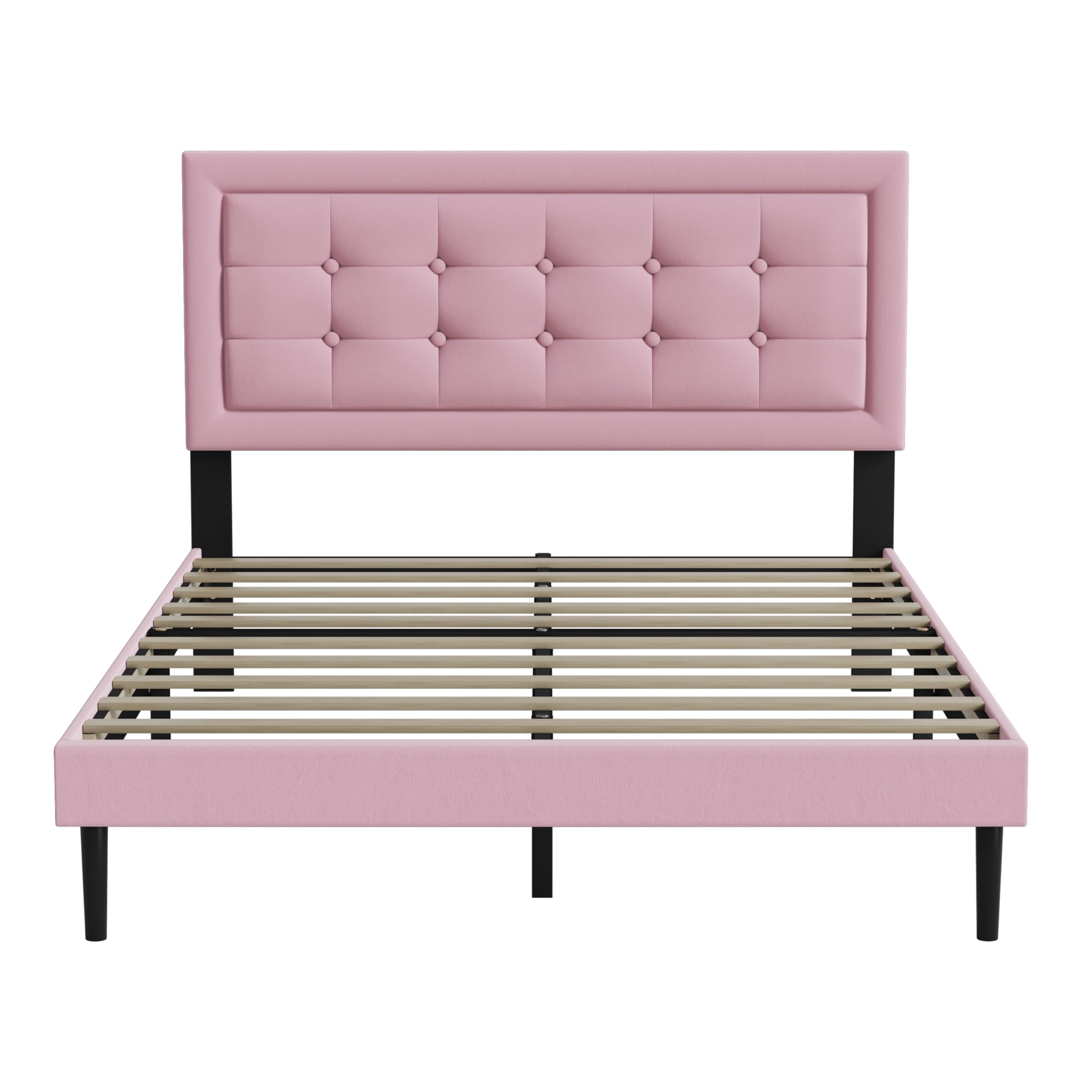 Queen Size Upholstered Platform Bed, Queen Size Bed Frame