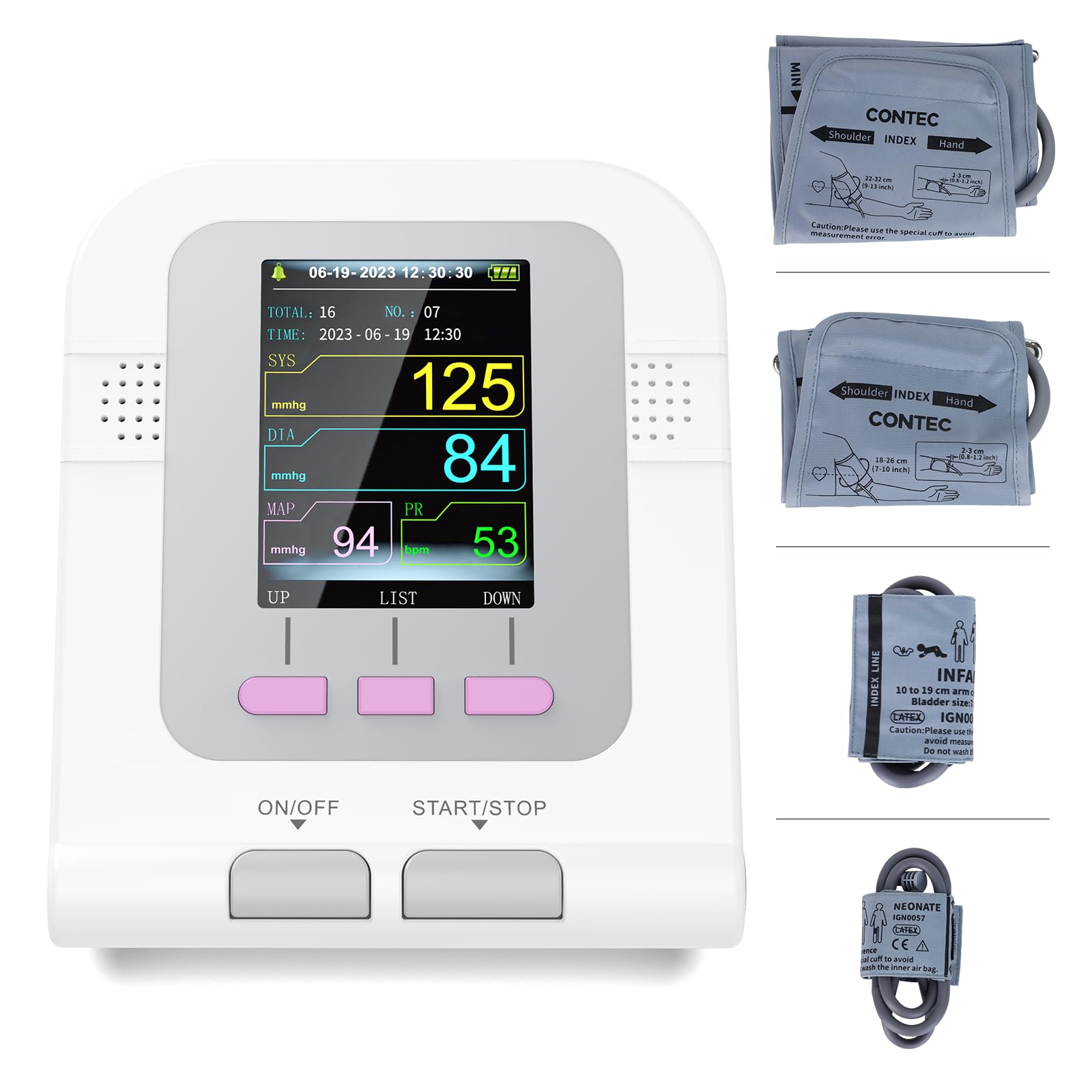 Automatic Upper Arm Blood Pressure Monitor 3 Mode 4 Cuffs Without Adapter