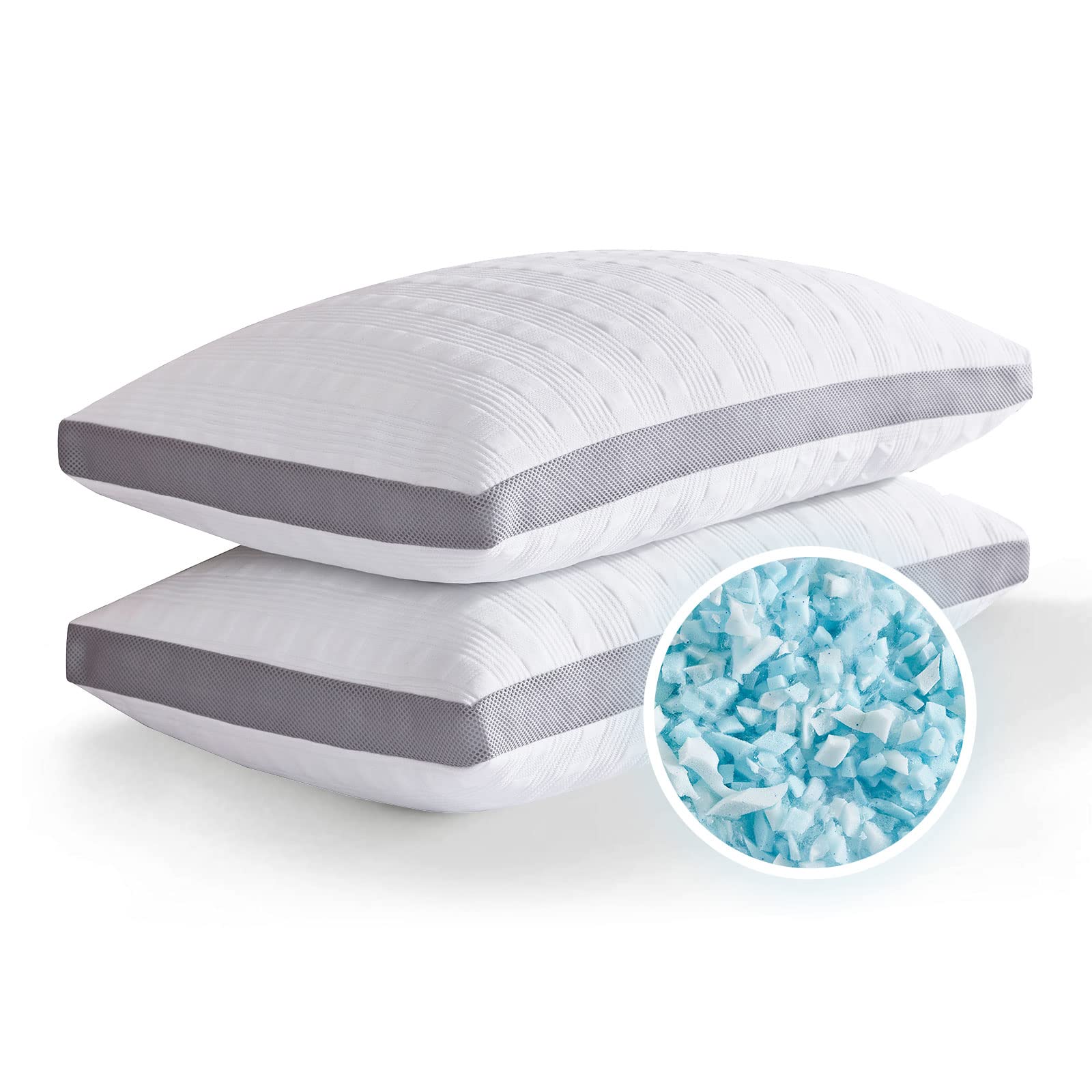Cooling Pillows Queen Size Set of 2,Shredded Memory Foam Bed