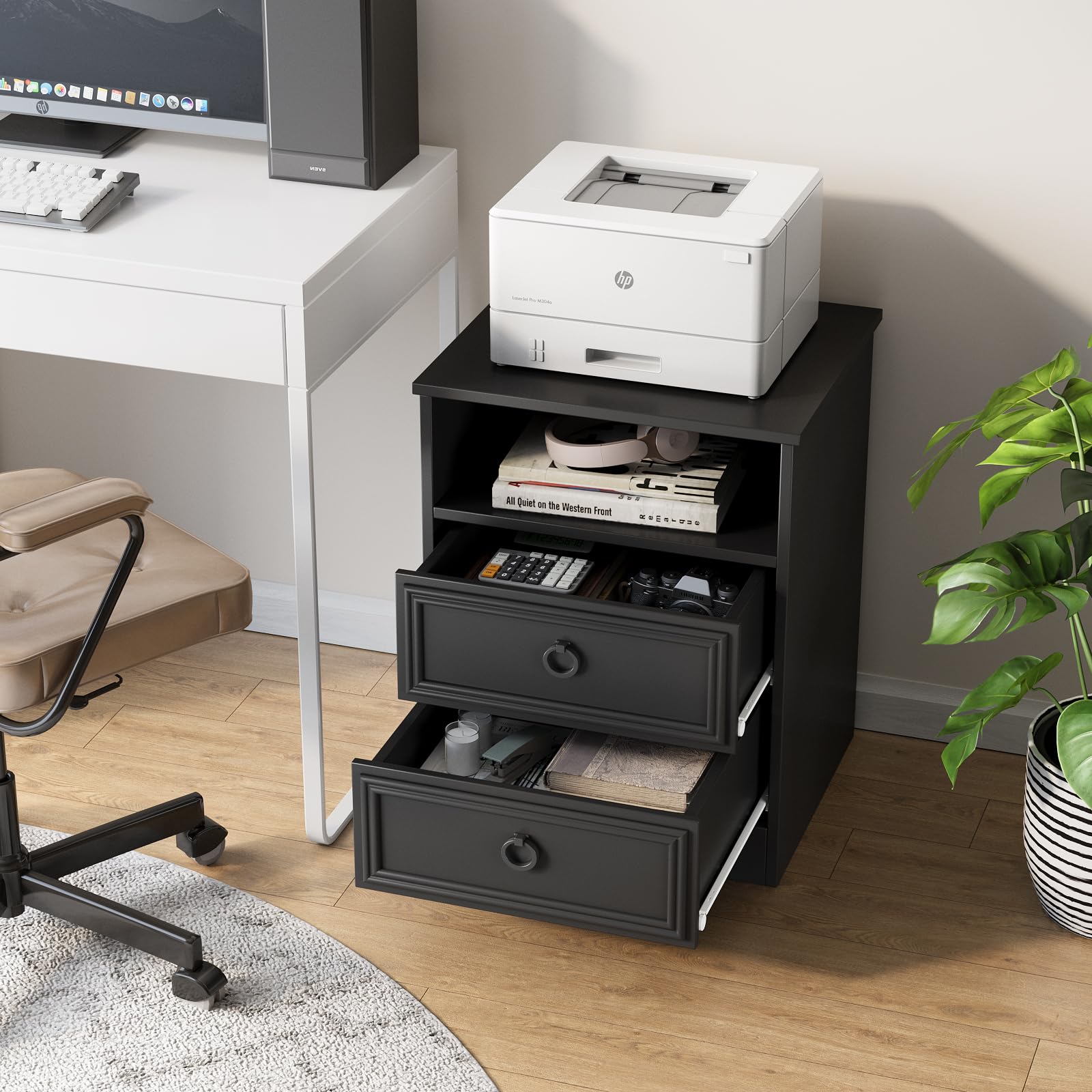 Nightstand with Drawers Set of 2, Night Stand with Drawers