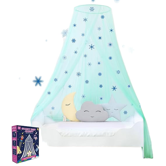 White Canopy Bed Curtains, 4 Corner Post Bed Canopy for Girls & Adults
