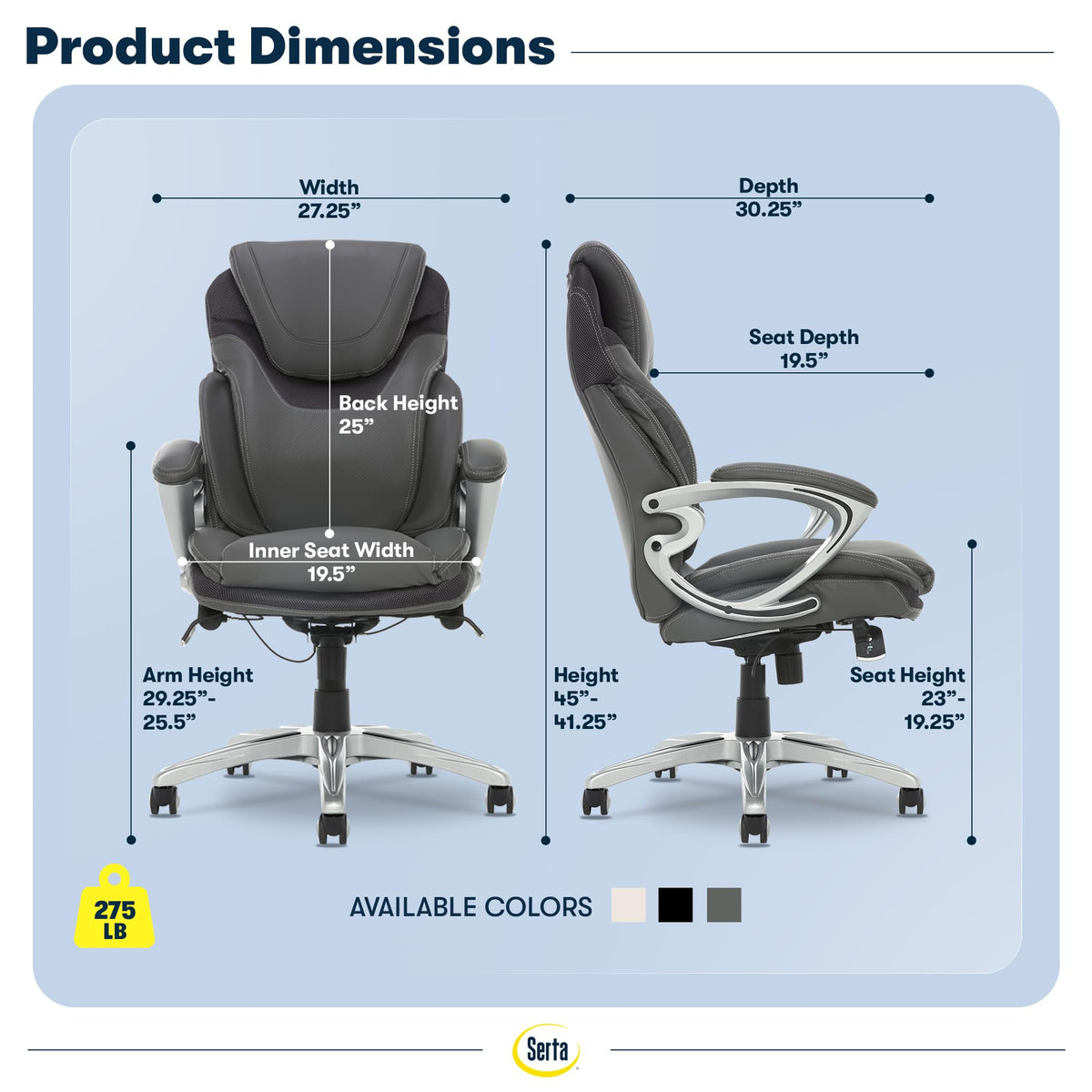 Executive Office Chair with Air Lumbar Support & Memory Foam