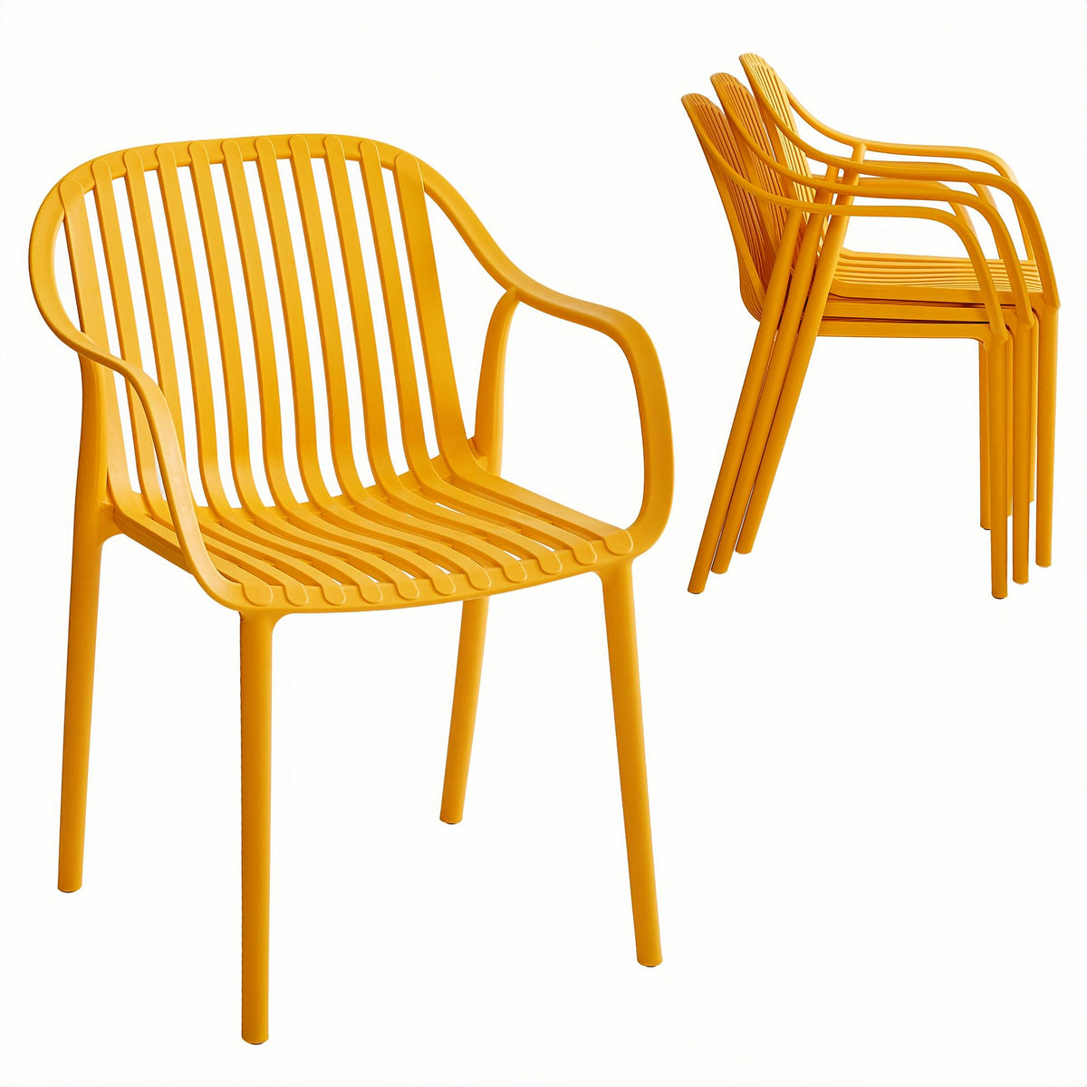 Outdoor Dining Chairs with Armrests, Set of 4