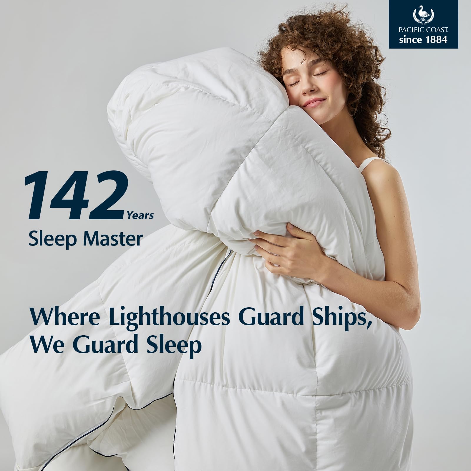 Goose Down Fiber Comforter – All Season Baffle Box Duvet Insert