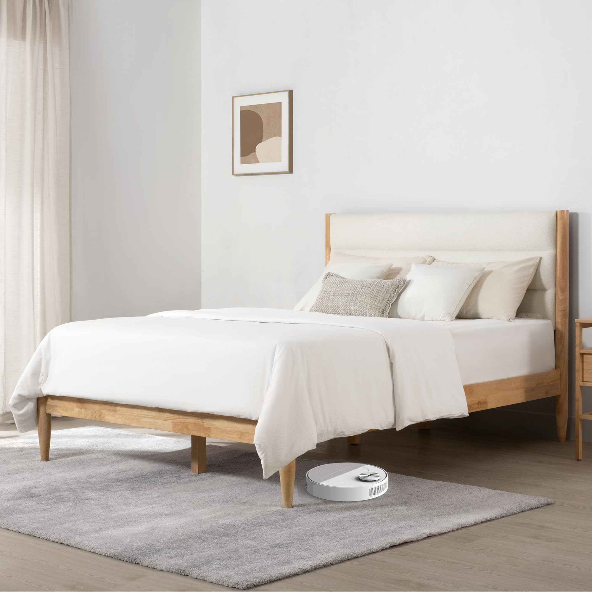 Bed Frame with Headboard Upholstered Platform Mattress Foundation
