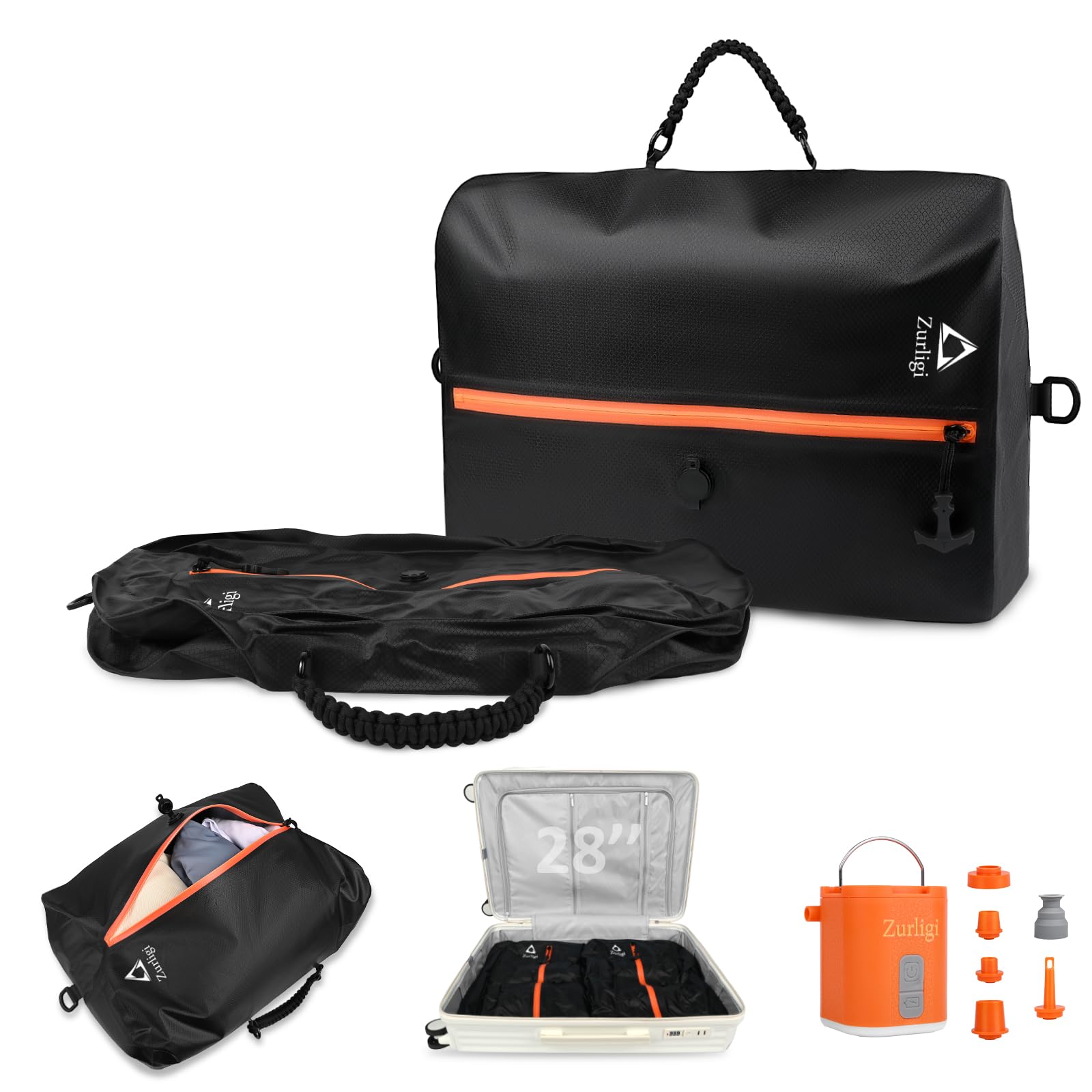 Vacuum Compression Bags with Pump for Travel - Waterproof, Reusable