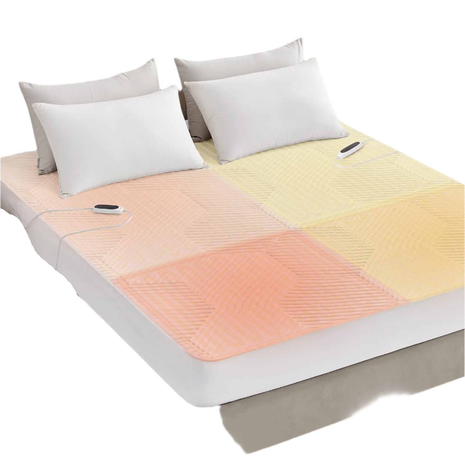 Multizone Waterproof Heated Mattress Pad, Individual Body &Feet Electric