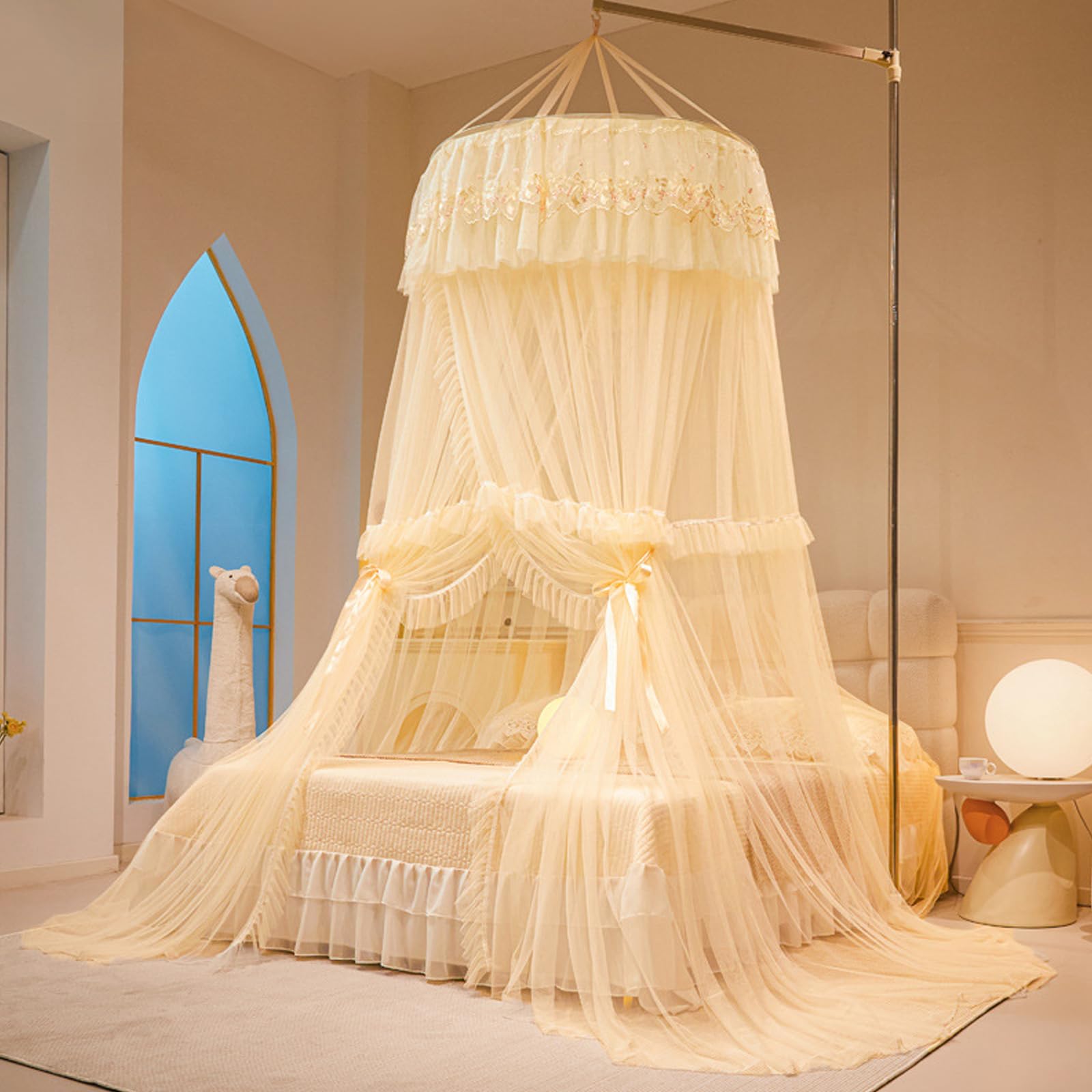 Canopy Bed Curtains, Dome Netting, Beds Curtains from Ceiling, Princess Bed Canopy