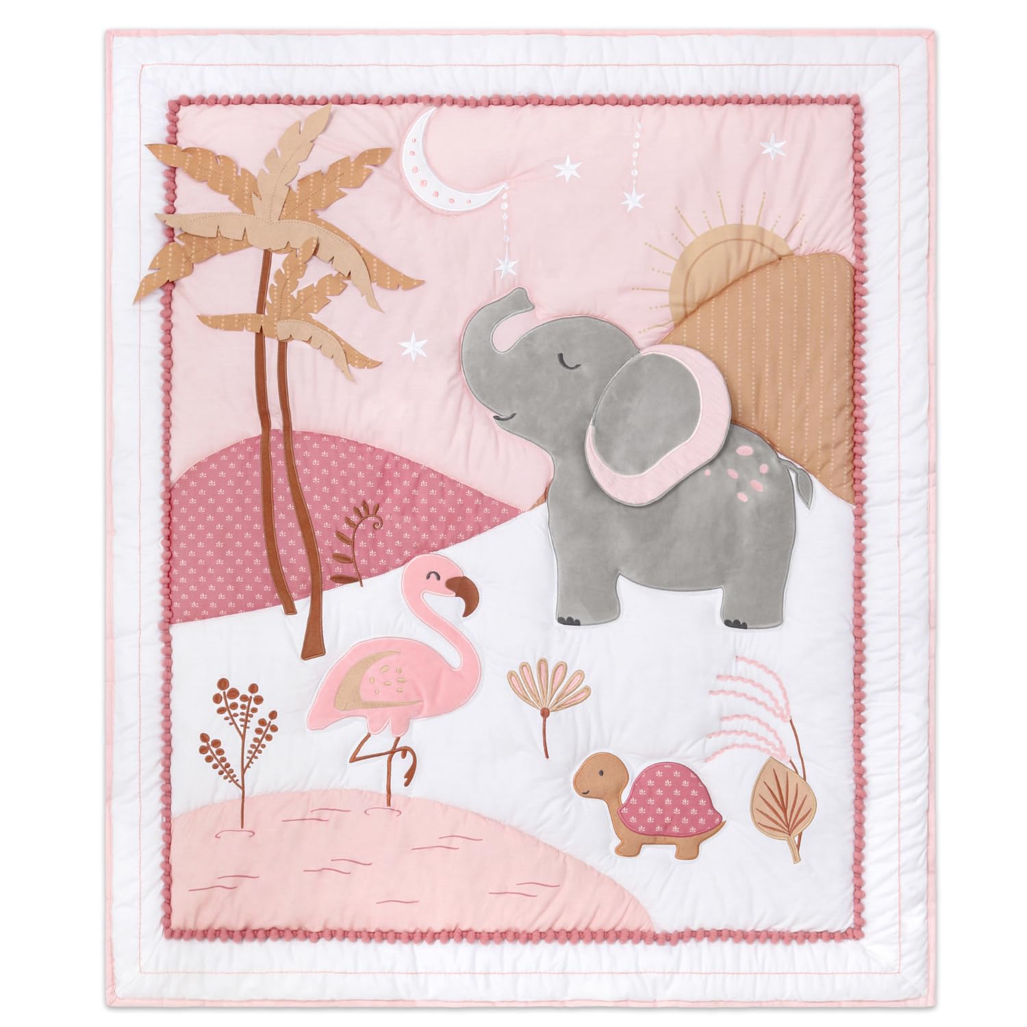 4 Piece Organic Cotton Baby Crib Bedding Set for Girls - Newborn