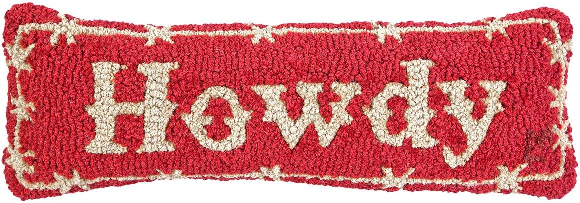 Artist-Designed Howdy Hand-Hooked Wool Decorative Throw