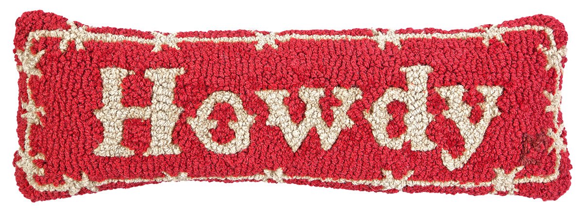 Artist-Designed Howdy Hand-Hooked Wool Decorative Throw