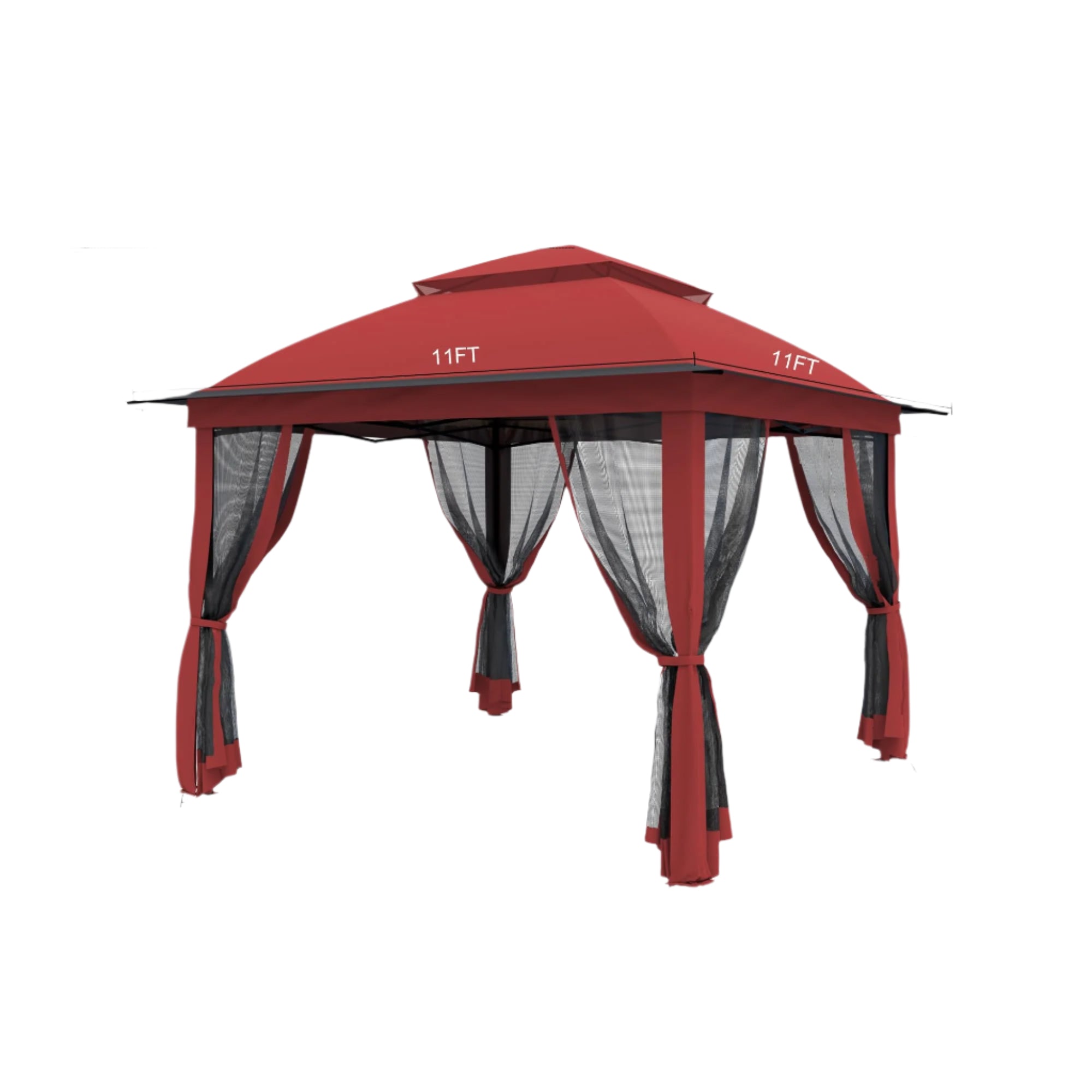 11'X11' Gazebo Pop Up with 4 Sidewalls Mosquito Netting, Heavy Duty Patio Gazebo