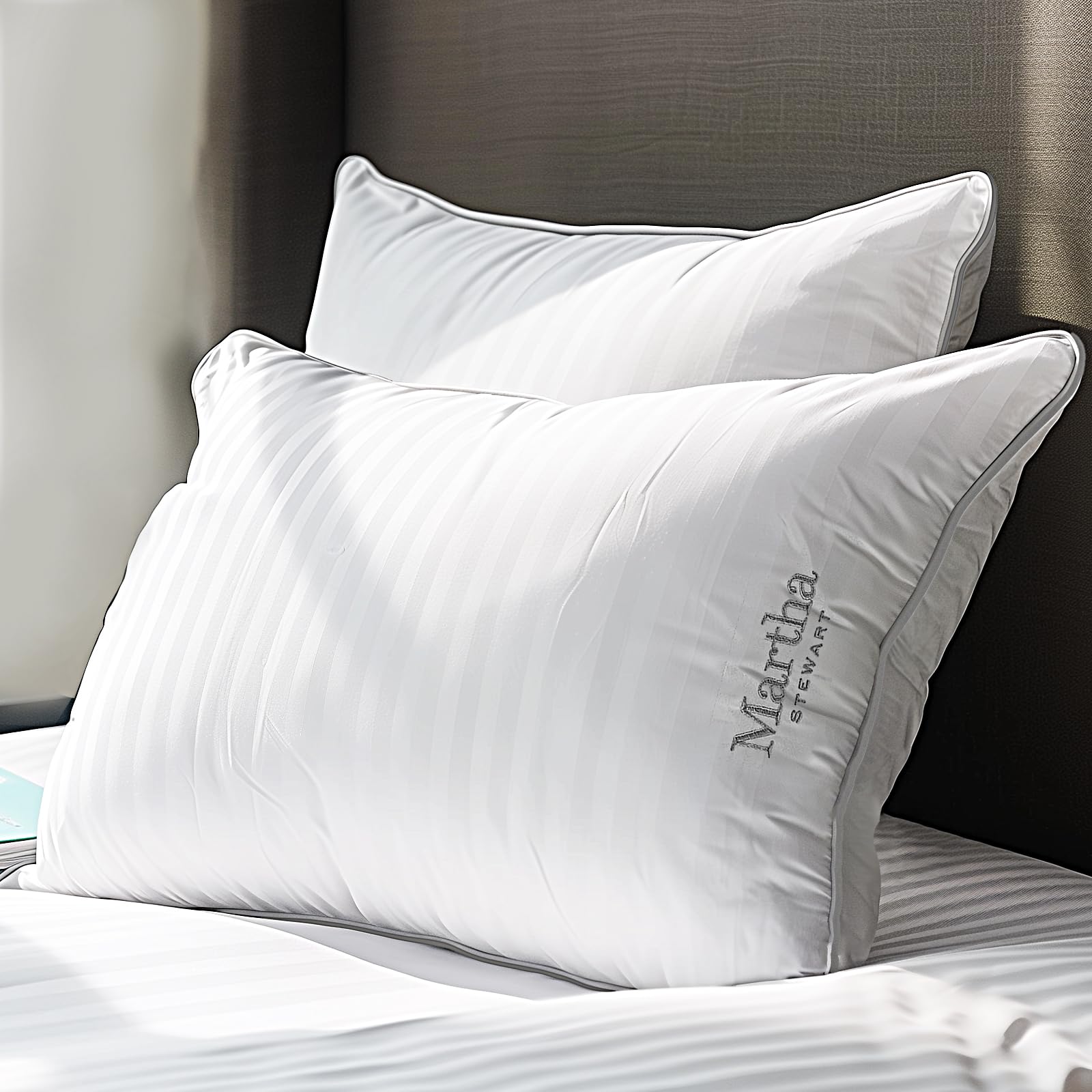 Hotel Collection Pillow 500 Thread Count Damask Stripe Embroidered