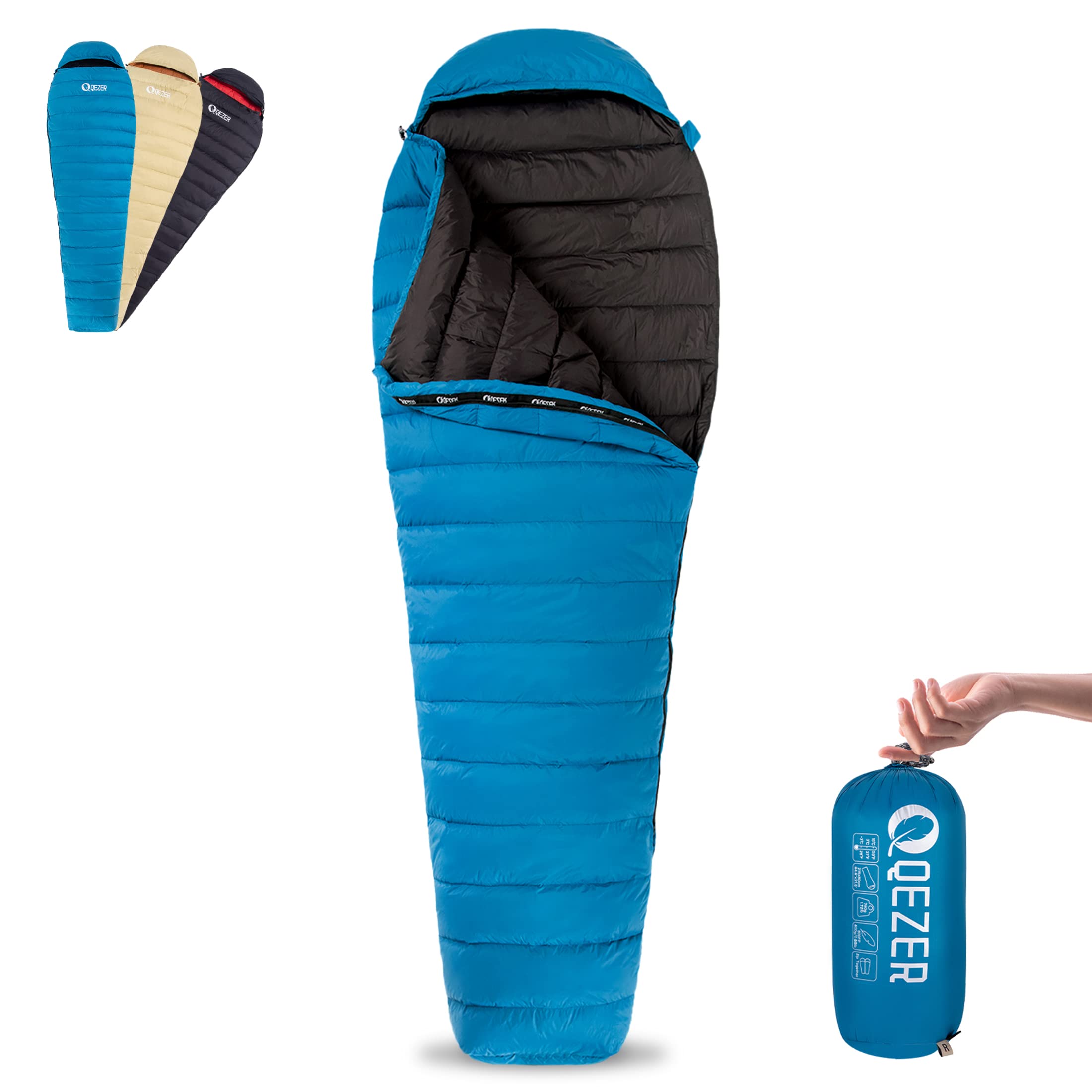 Ultralight Down Sleeping Bag for Adults 44-62 Degree F with 600 Fill Power
