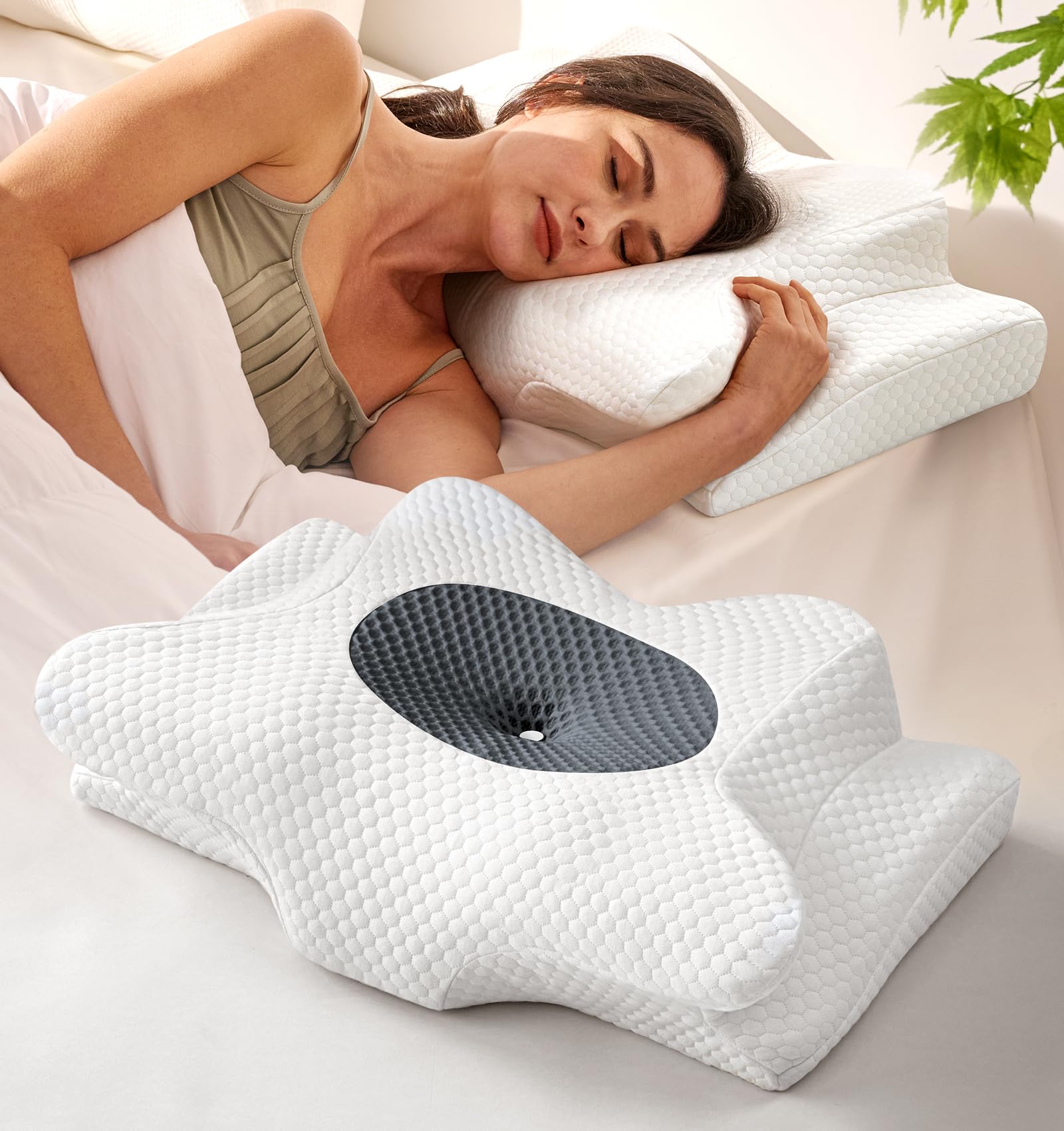 Pain Cervical Neck Pillow for Sleeping, Ergonomic Side Sleeper Pillows