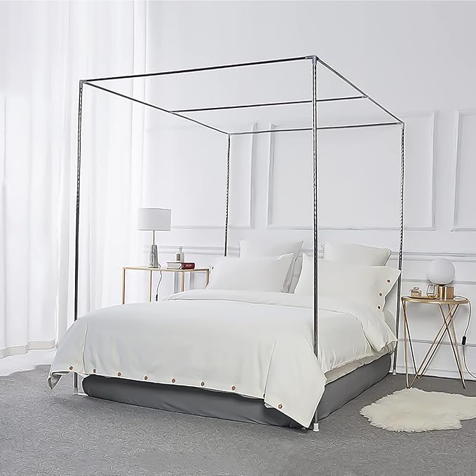 Canopy Bed Frame Stainless Steel Queen Size Bed Canopy Frame & Bed Poles