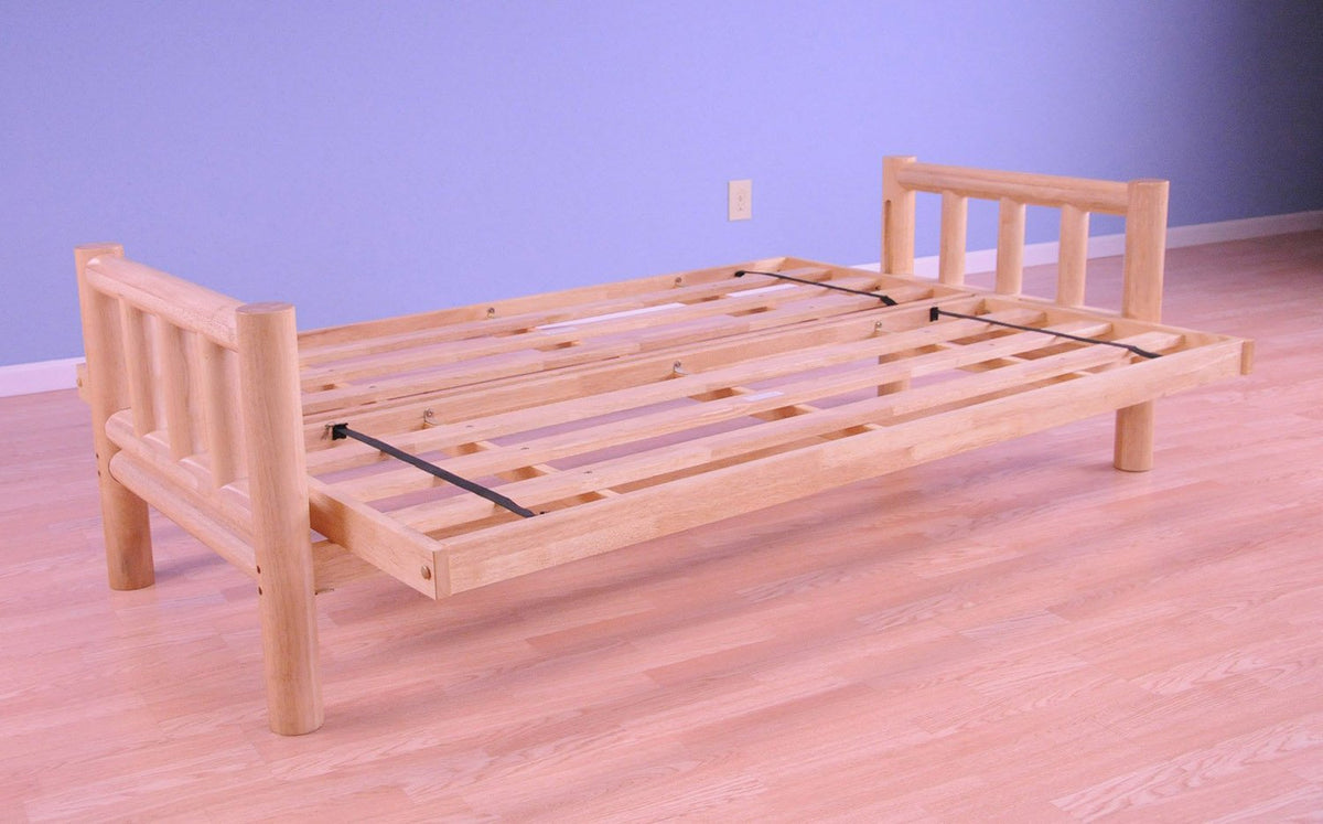 Rustic Hardwood Convertible Futon Set – Natural