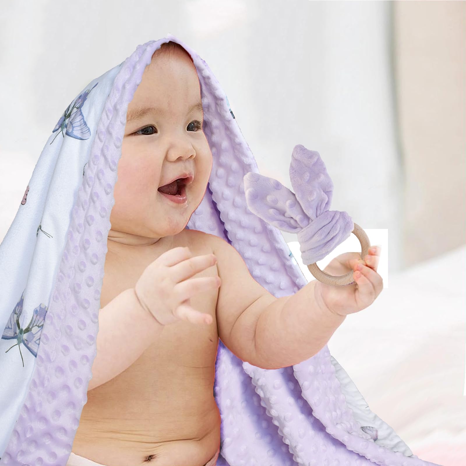 Boys Girls Soft Minky Blanket for Newborn Infant Toddler Used
