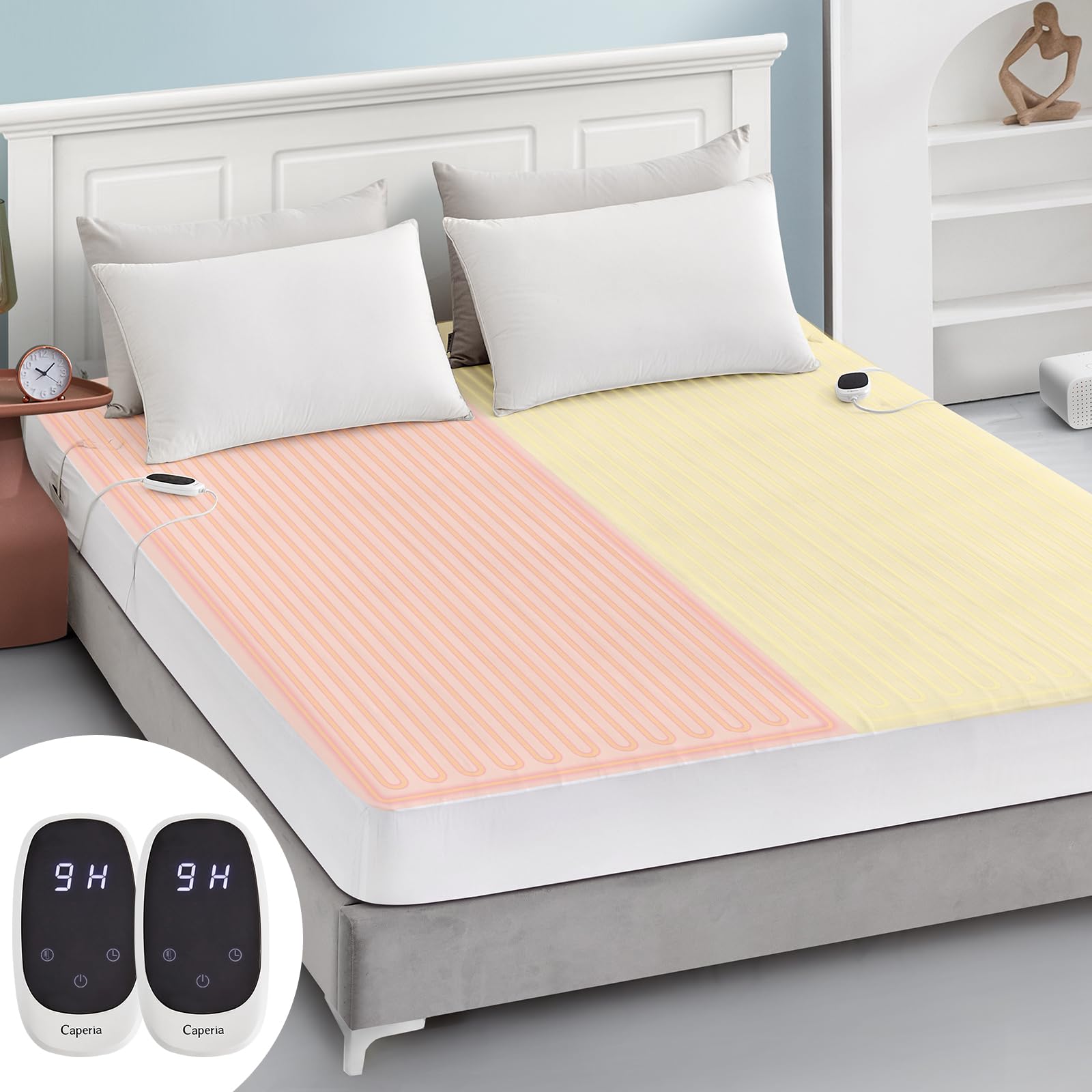 Heated Mattress Pad King Size Electric Mattress Dual Controller Bed