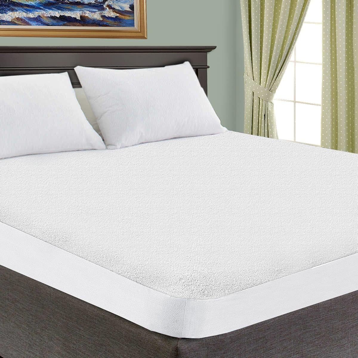 Mattress Protector, Waterproof Backing, Soft Cotton Terry, Hypoallergenic, Breathable