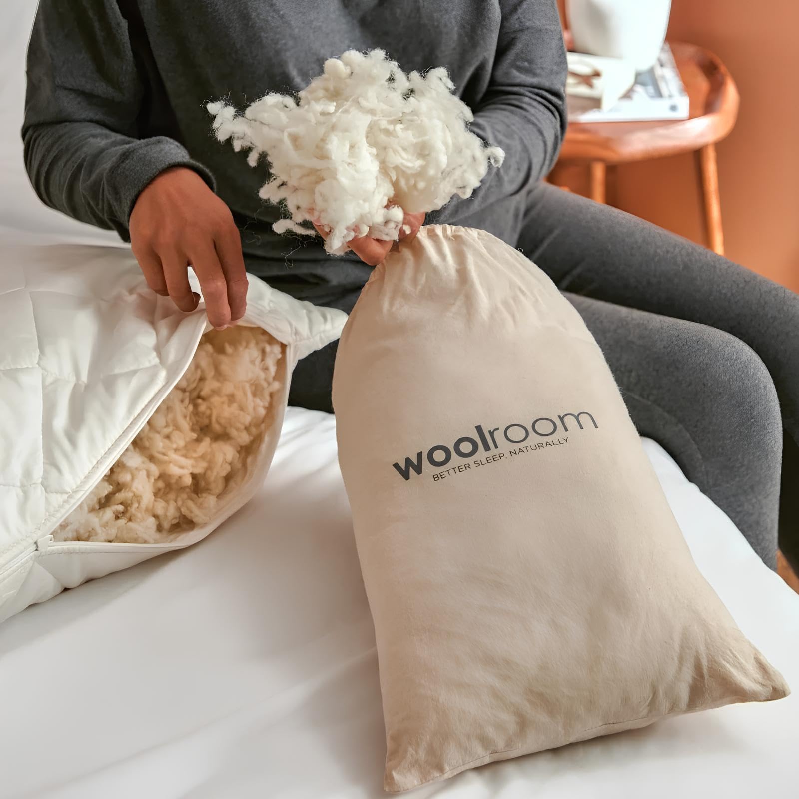 Washable Wool Body Orthopedic and Pregnancy Pillow - Temperature