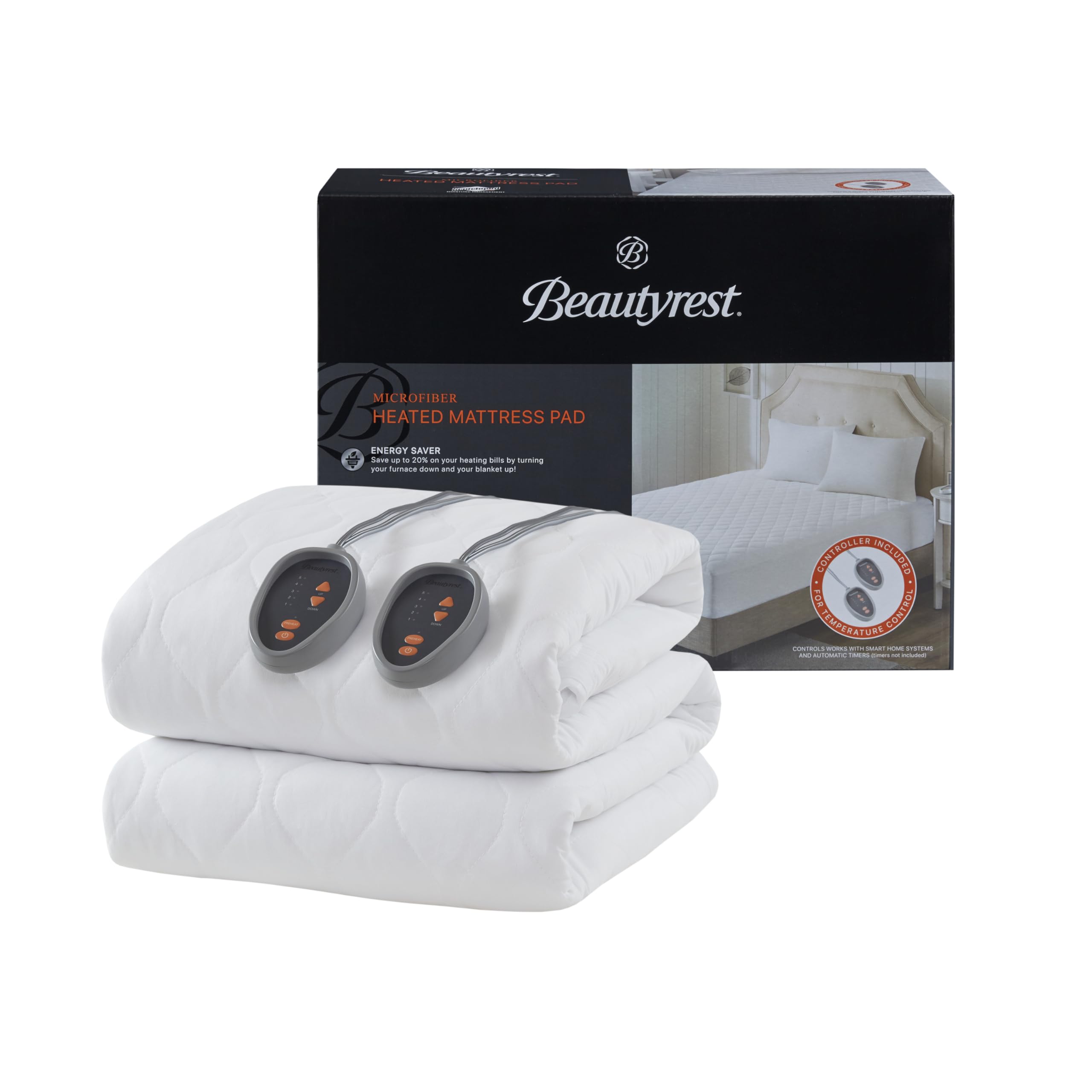 3M Scotchgard Heated Mattress Pad - Electric Bed Warmer with 5 Heat Settings