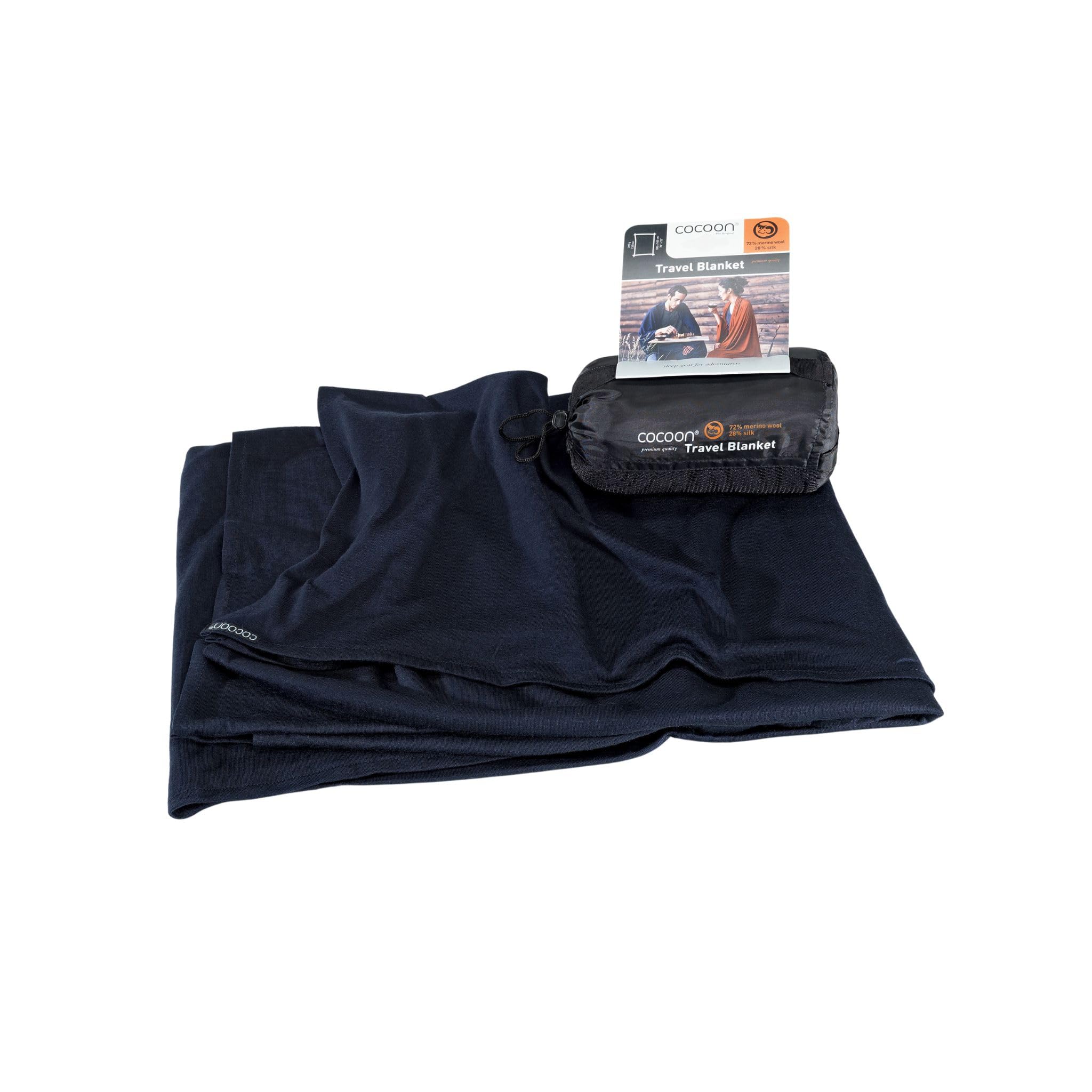 Merino Wool/Silk Travel Blanket - Cozy, Soft, Warm