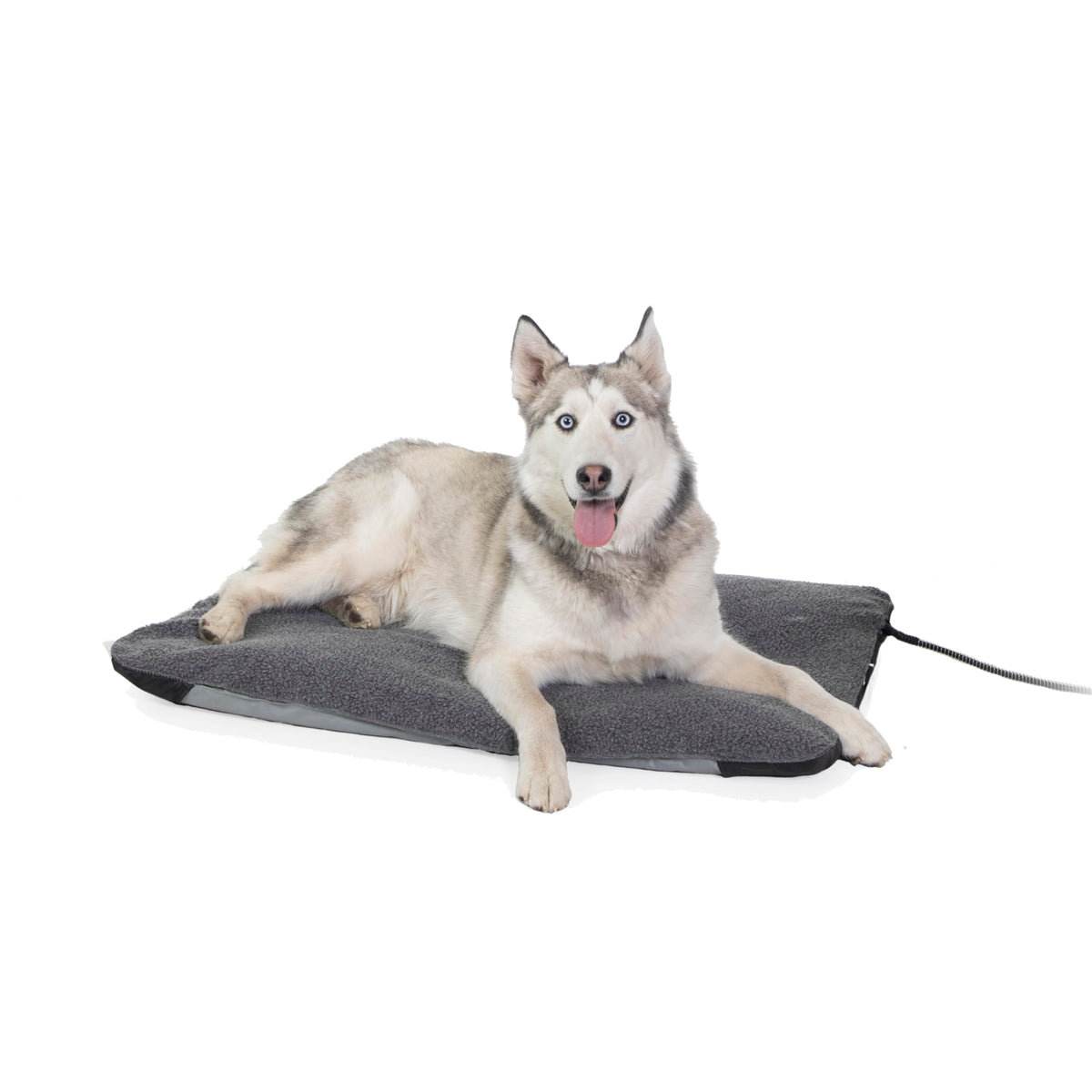 Outdoor Heated Pet Bed with Orthopedic Foam & Fleece Cover